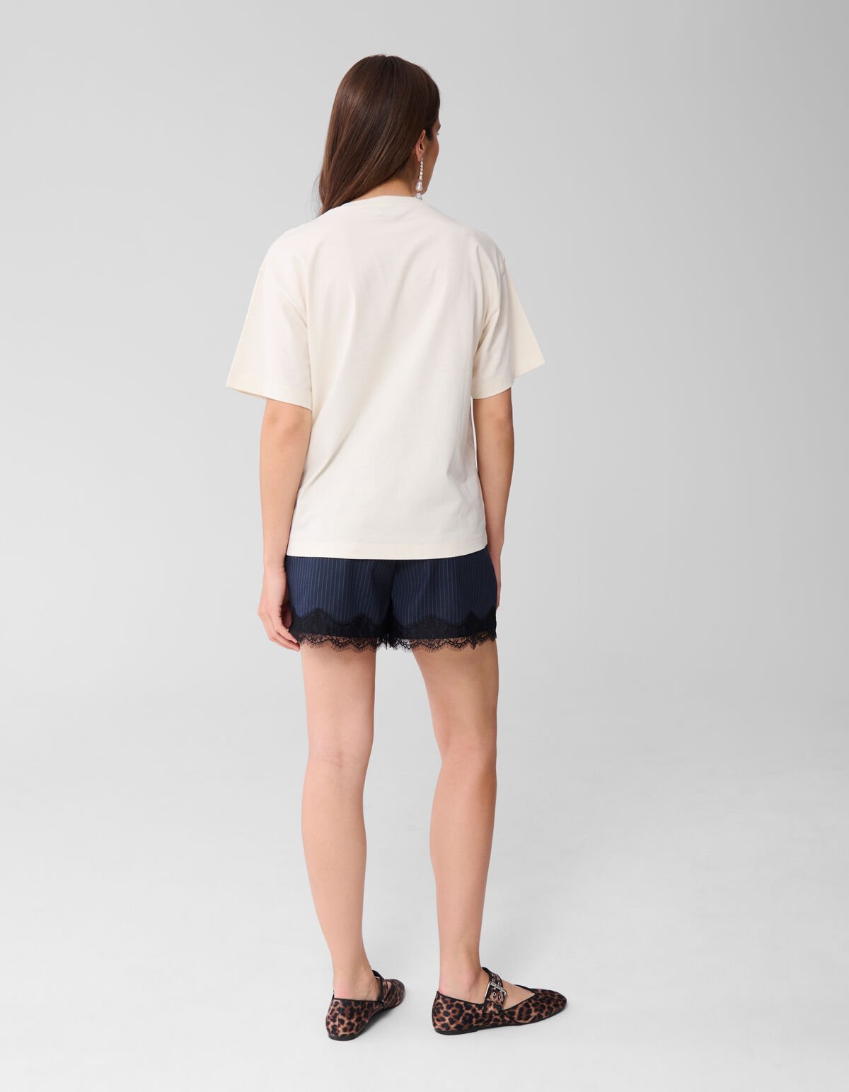 Cherry Artwork T-shirt Gebroken Wit SHOEBY WOMEN