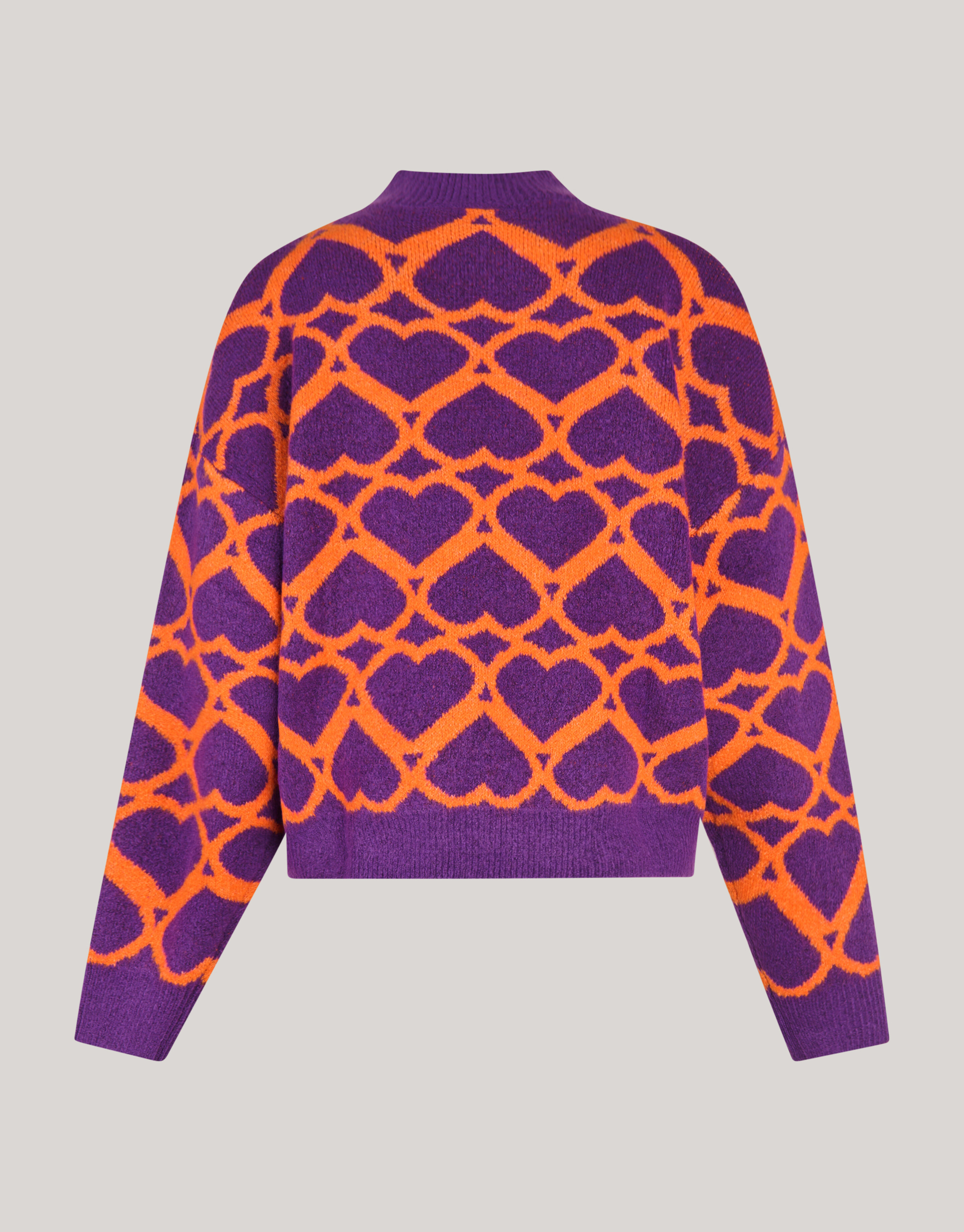 Heart Printed Dames Trui Paars By Furmey SHOEBY WOMEN