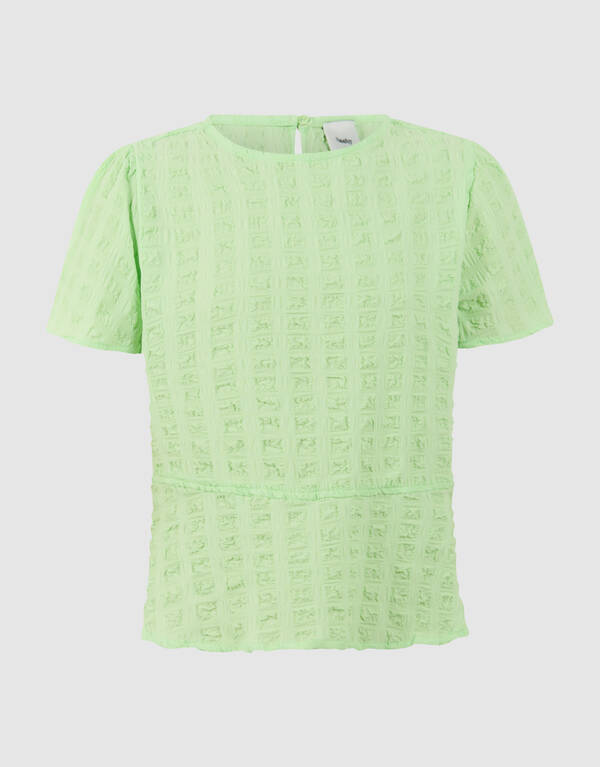 Crinkle Peplum Top Lichtgroen SHOEBY GIRLS