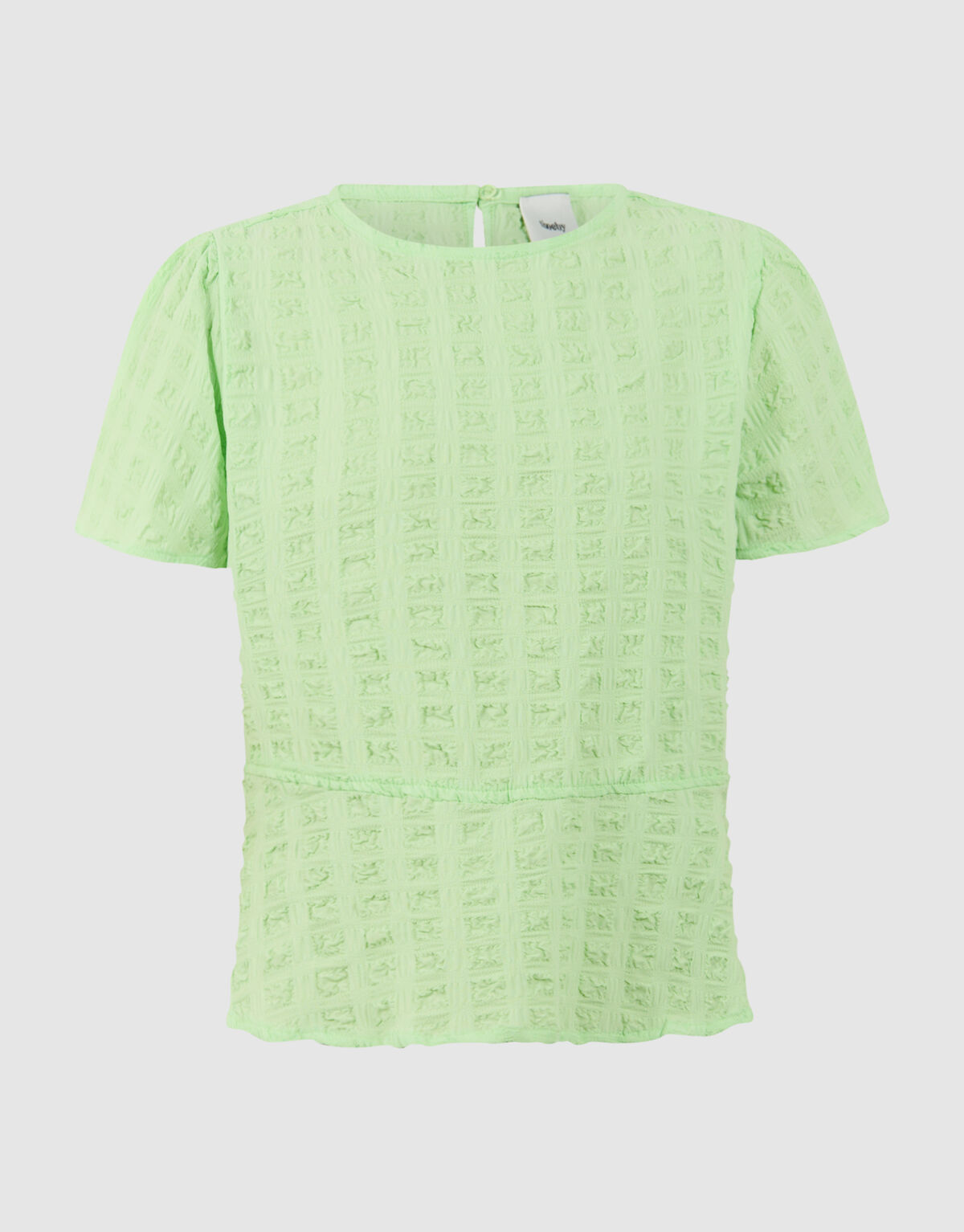 Crinkle Peplum Top Lichtgroen SHOEBY GIRLS