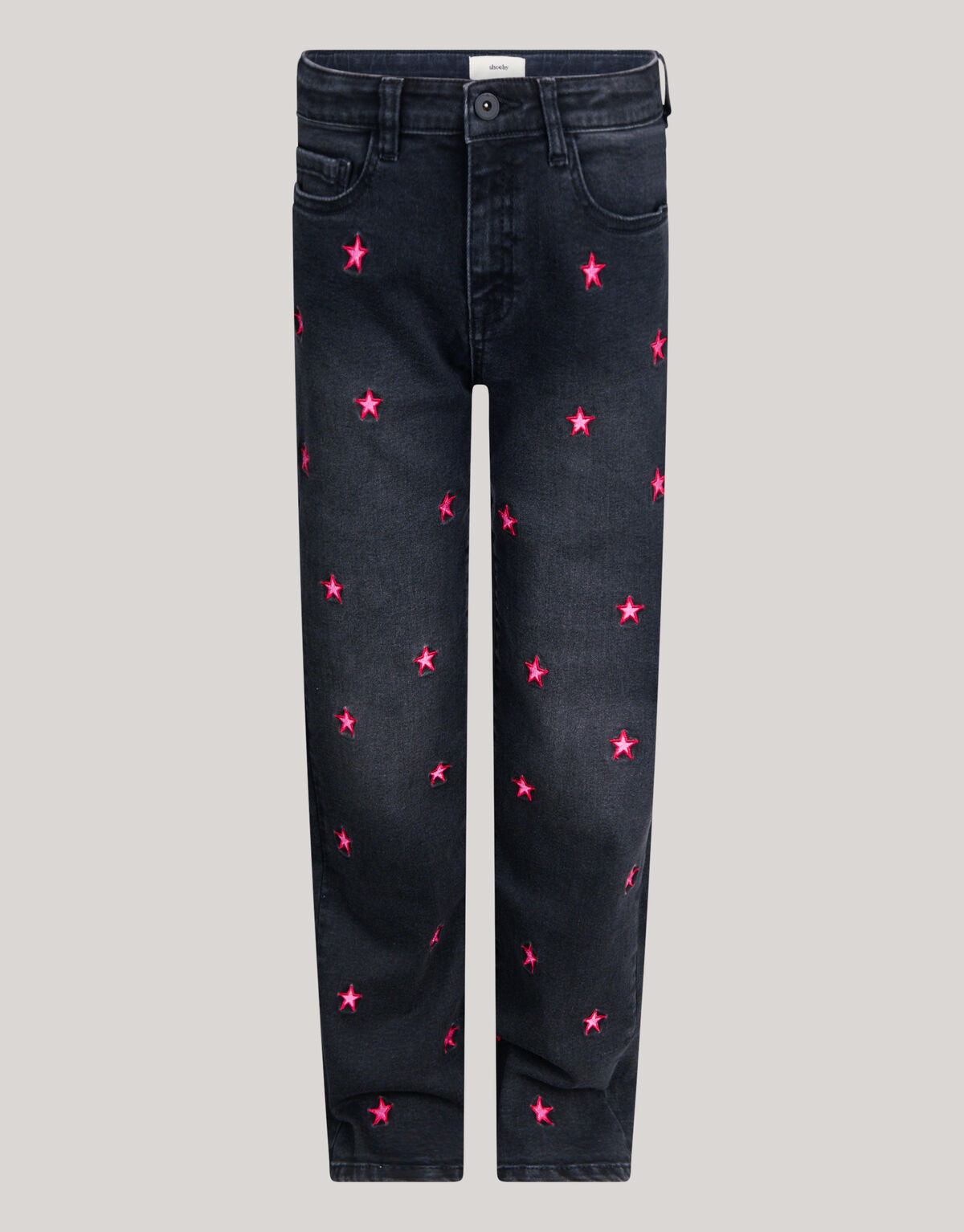Straight Fit Heart Jeans Donkergrijs SHOEBY GIRLS