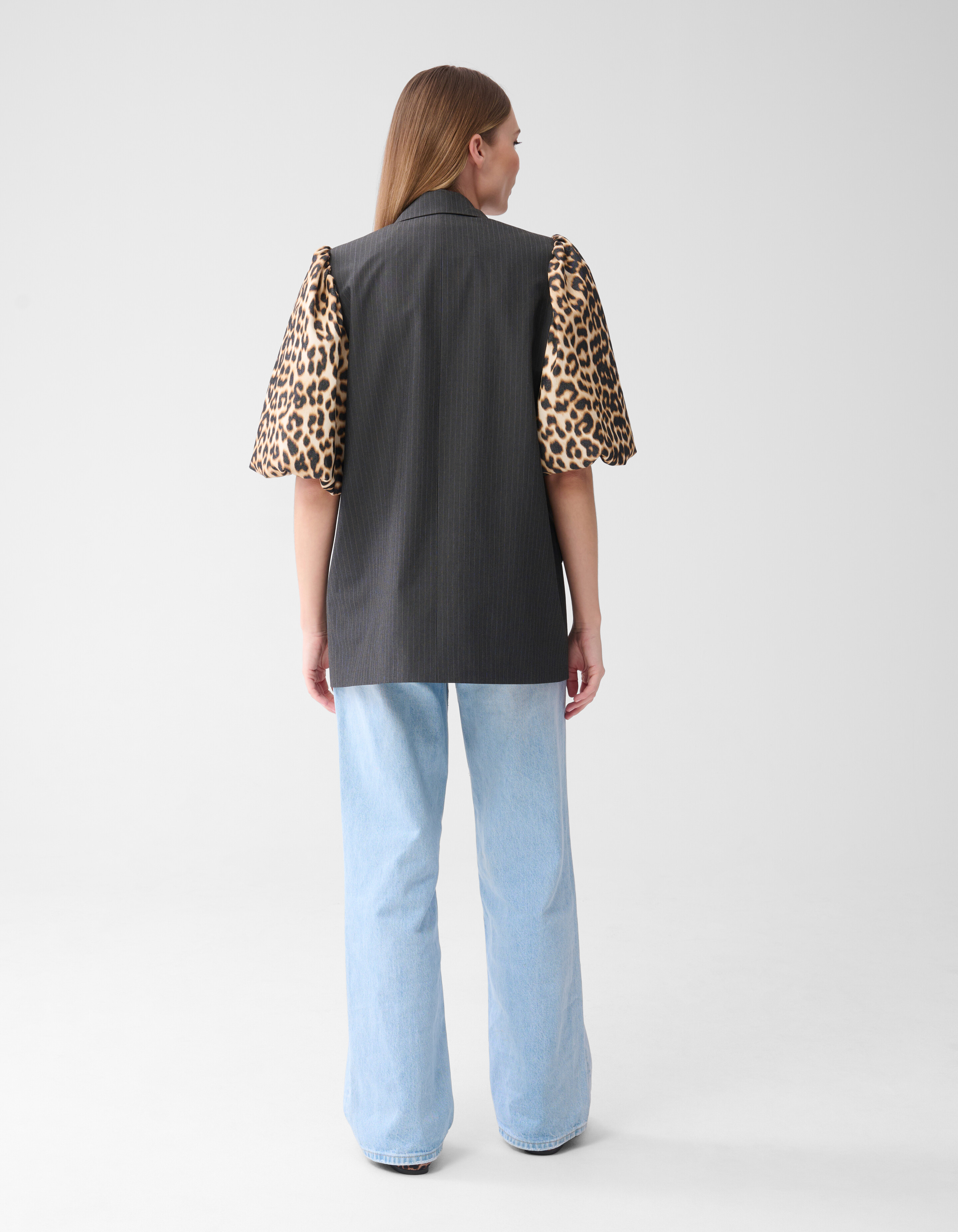 Leopard Sleeve Blazer Zwart SHOEBY WOMEN