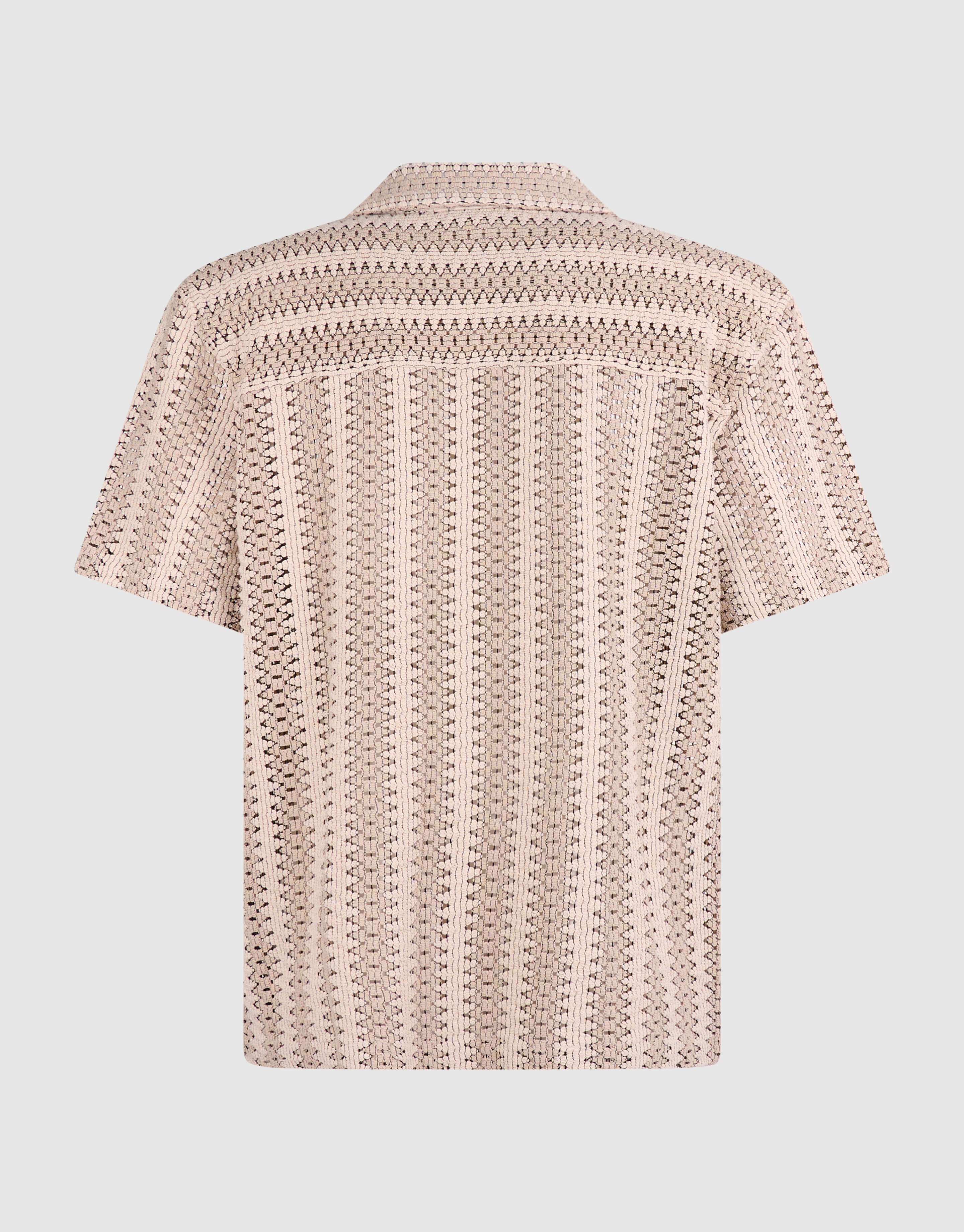Stripe Crochet Overshirt Zand SHOEBY MEN