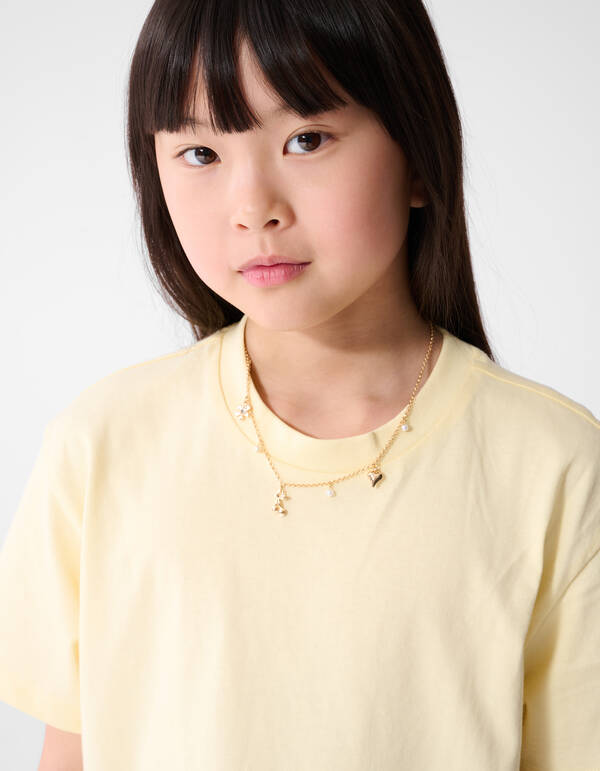 Flower T-shirt Lichtgeel SHOEBY GIRLS