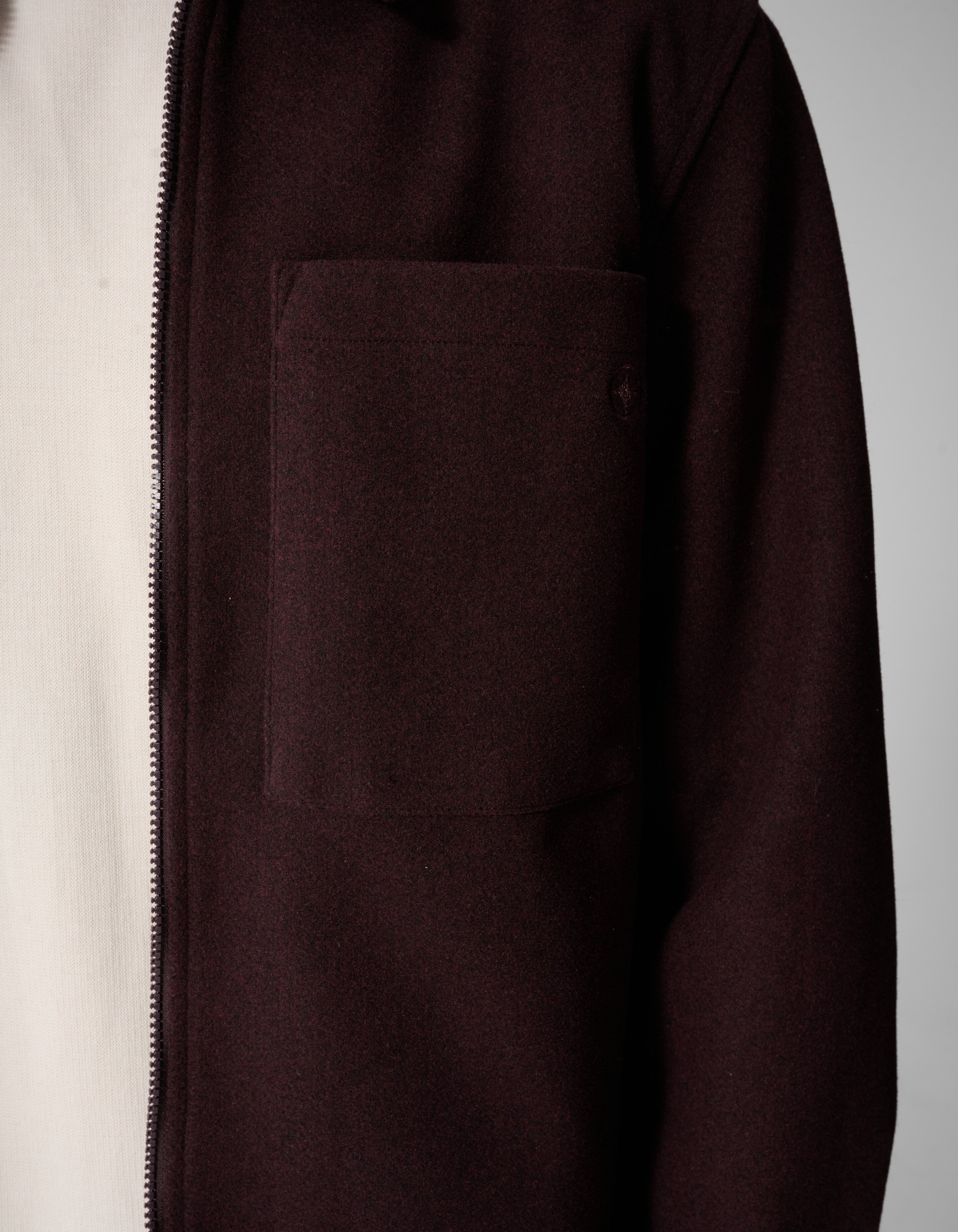 Melange Zip Overshirt Donkerrood SHOEBY MEN