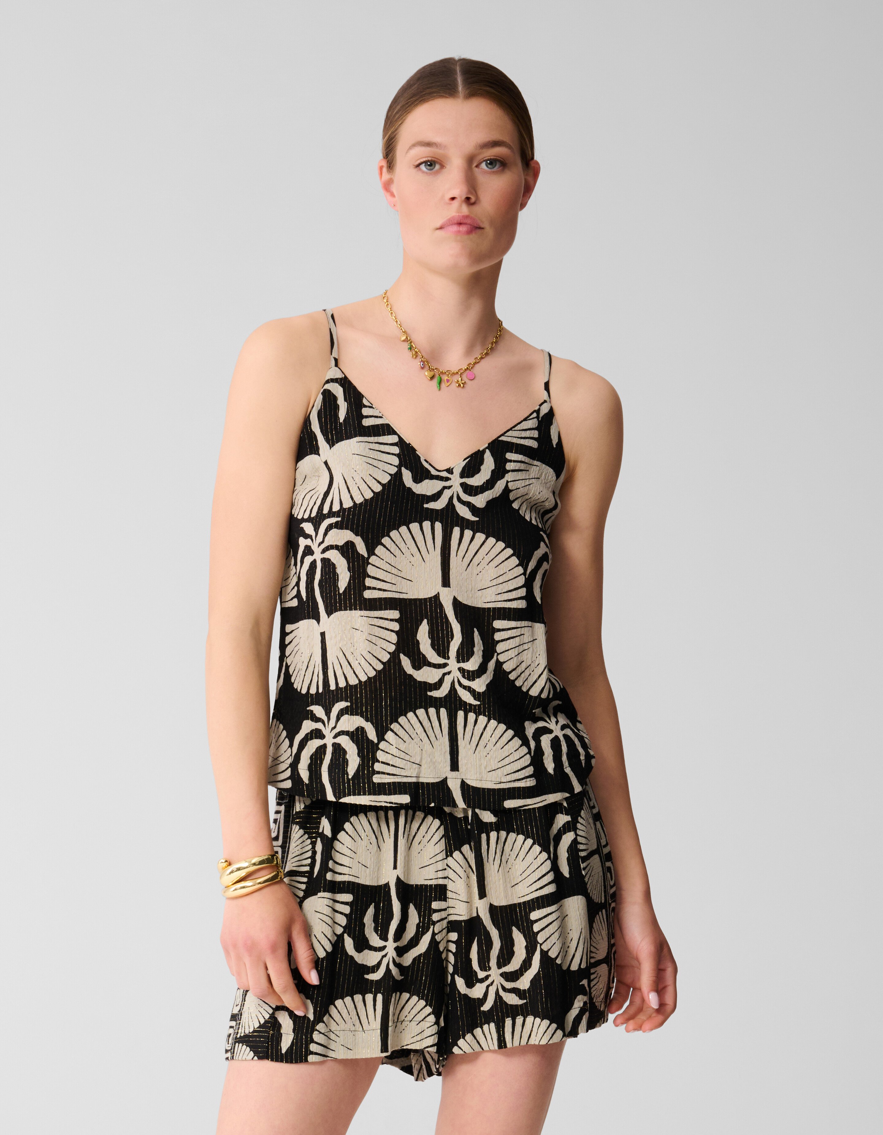 Printed Singlet Zwart/Wit SHOEBY WOMEN