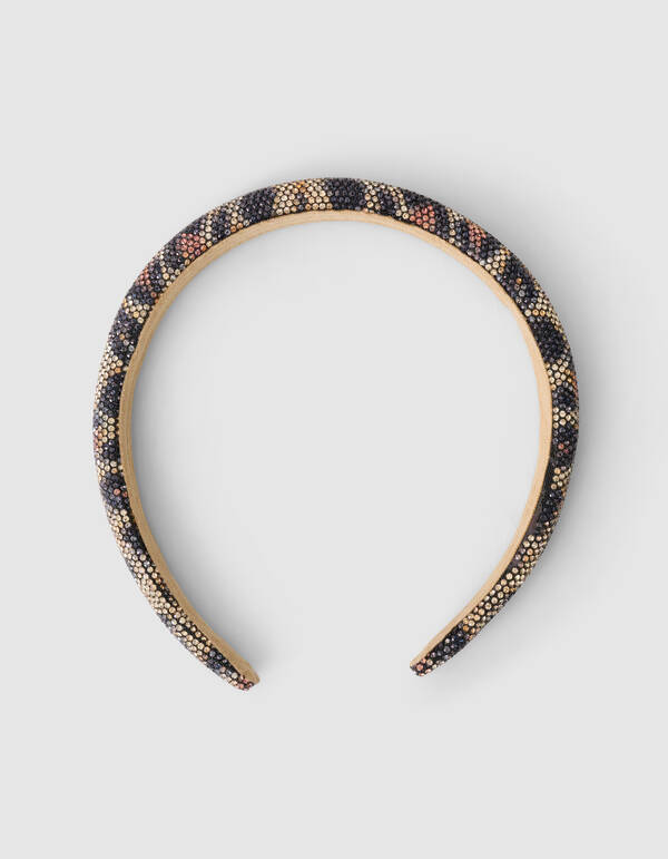 Strass Leopard Haarband Bruin SHOEBY ACCESSOIRES