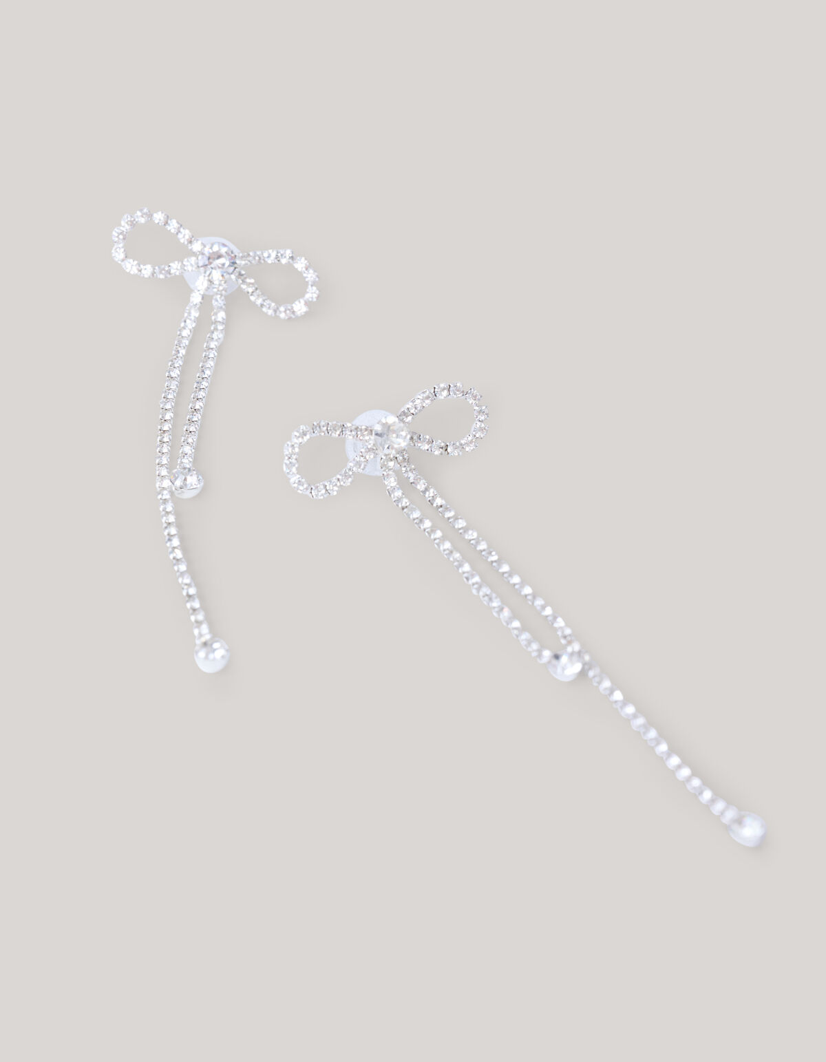Strass Strik Oorbellen Zilver SHOEBY ACCESSOIRES