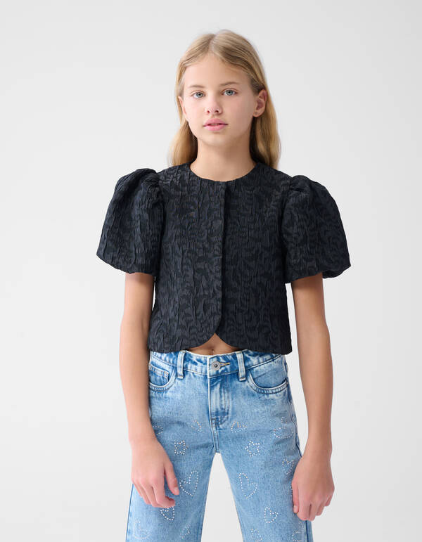 Pofmouwen Blazer Zwart SHOEBY GIRLS