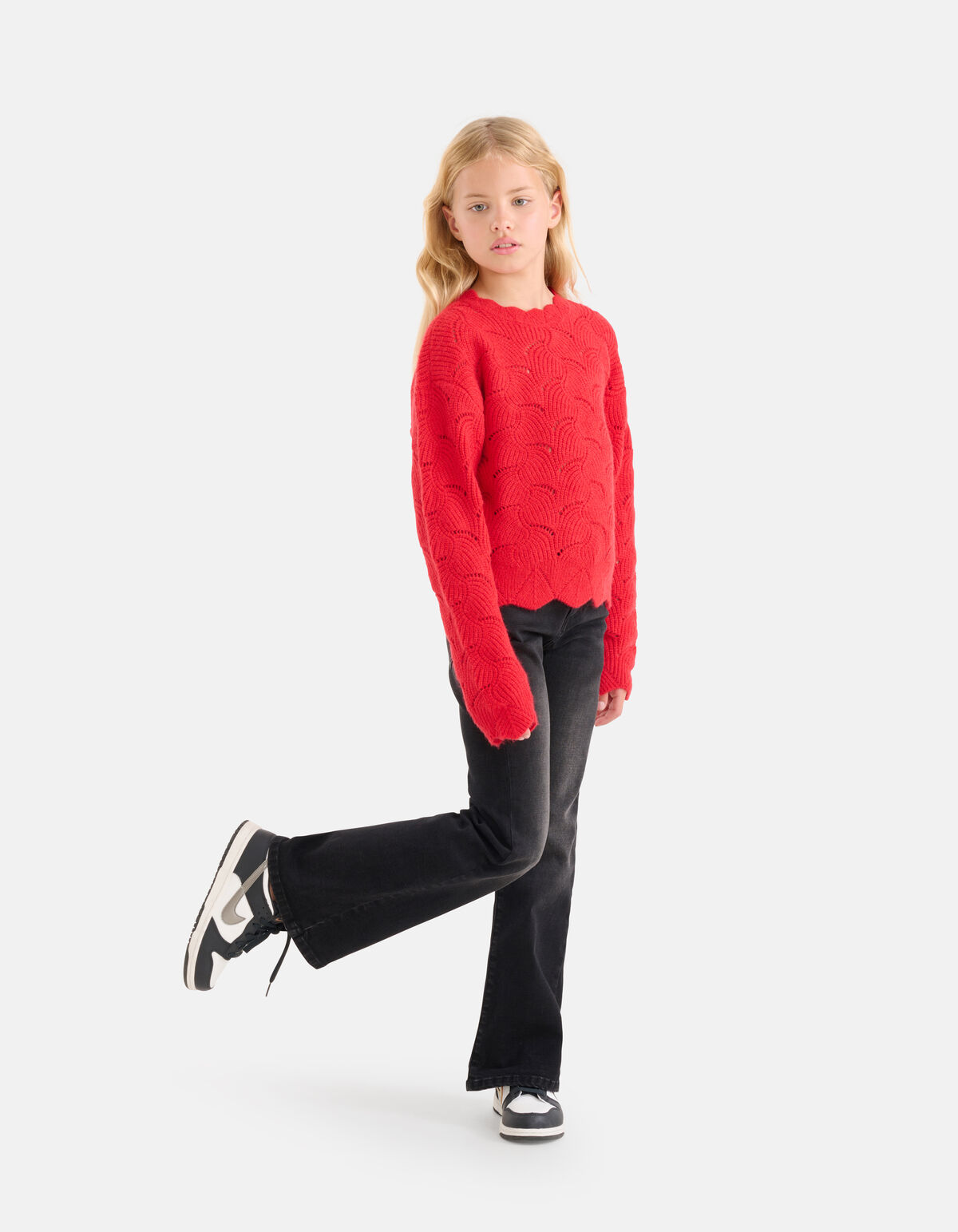 Opengewerkte Trui Rood SHOEBY GIRLS