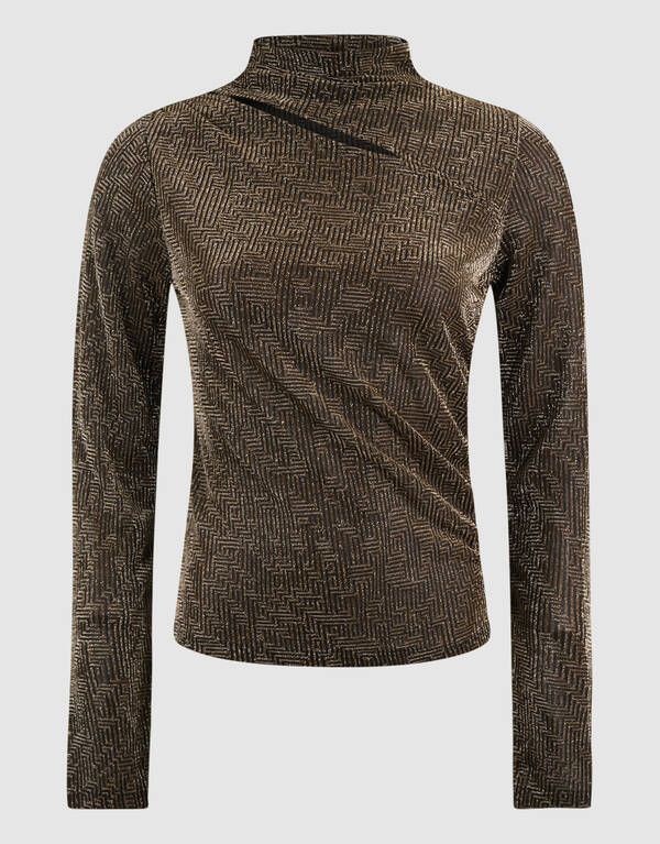 Glitter Cut Out Top Goud SHOEBY WOMEN