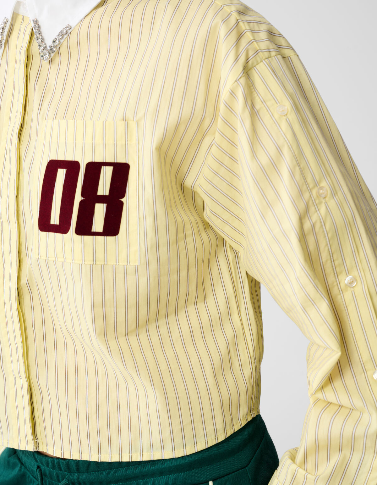 Strass Collar Blouse Lichtgeel SHOEBY WOMEN