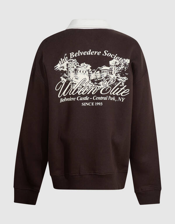 Pocket Polo Sweater Donkerbruin SHOEBY BOYS