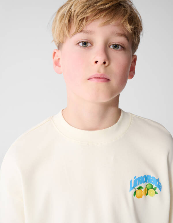 Limonada Artwork T-shirt Gebroken Wit SHOEBY BOYS