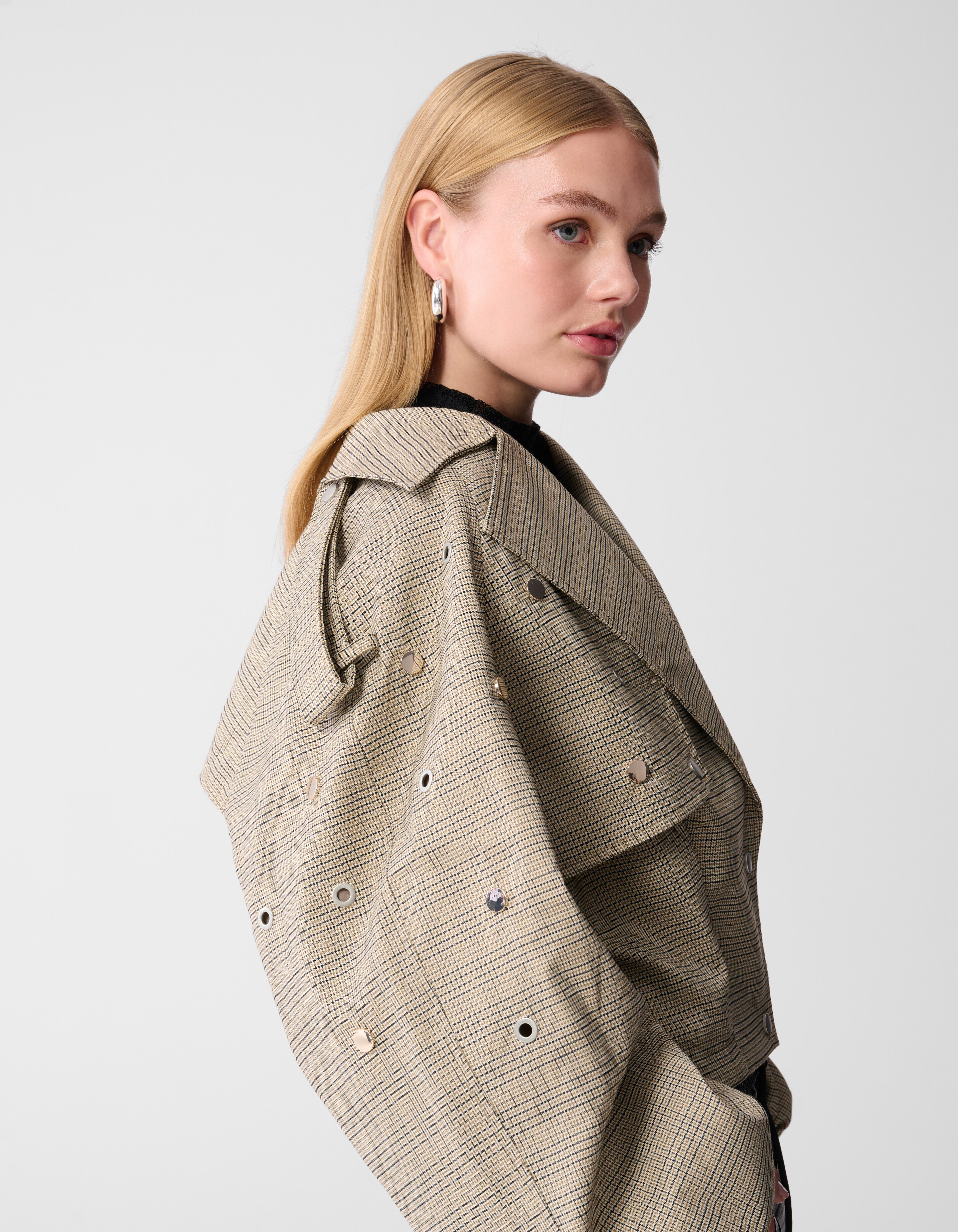 Ruiten Studs Trench Jas Lichtbruin SHOEBY WOMEN