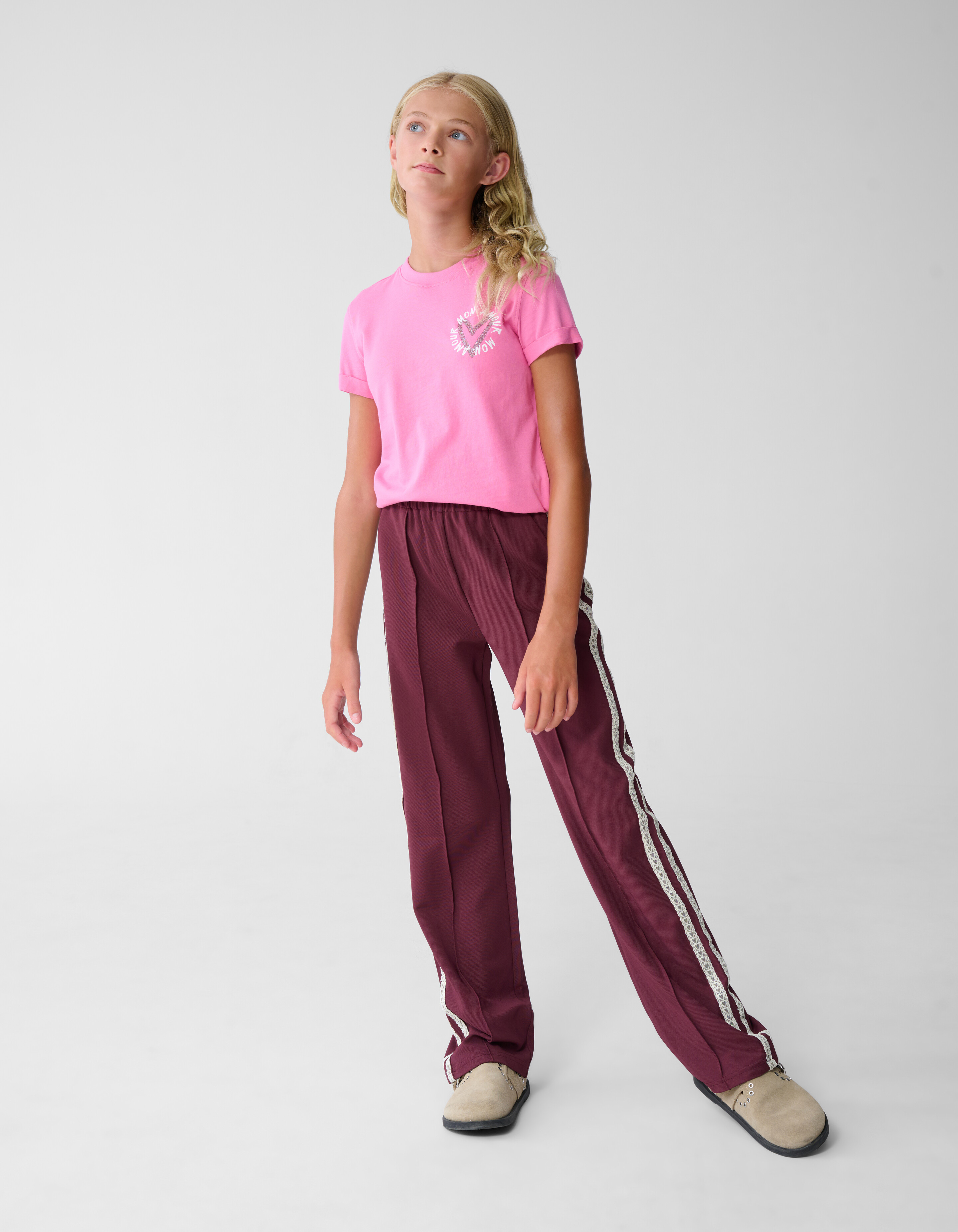 Mon Amour Artwork T-shirt Roze SHOEBY GIRLS