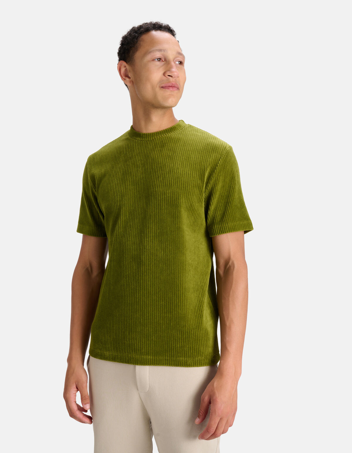 Velvet Rib T-shirt Groen SHOEBY MEN
