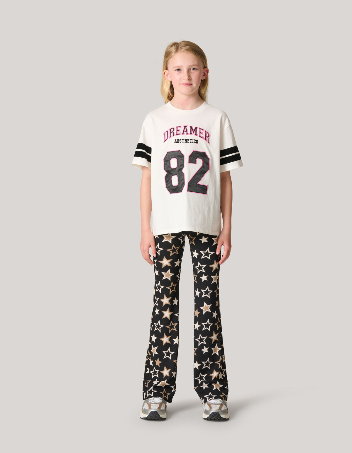 Varsity T-shirt Gebroken Wit SHOEBY GIRLS