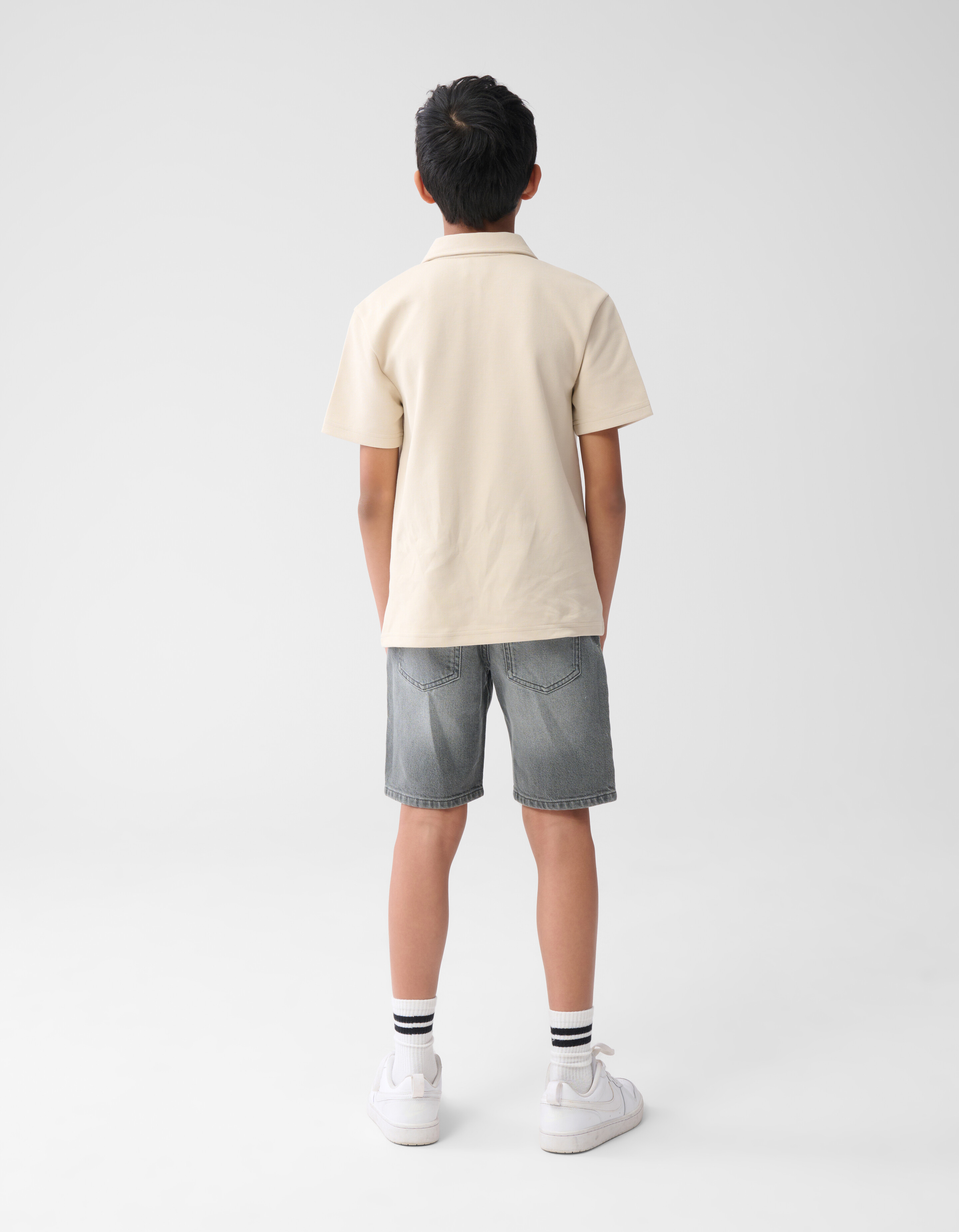 Straight Fit Denim Short Grijs SHOEBY BOYS