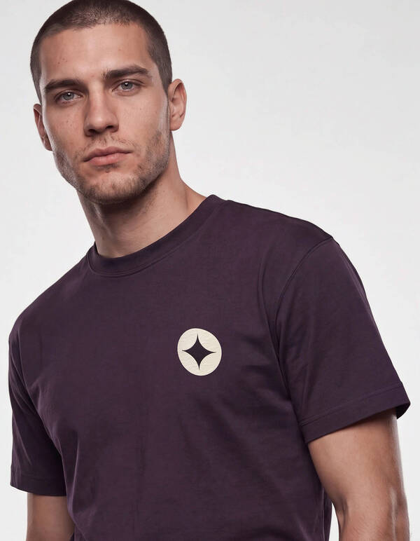 Crinkle Print T-shirt Donkerpaars SHOEBY MEN