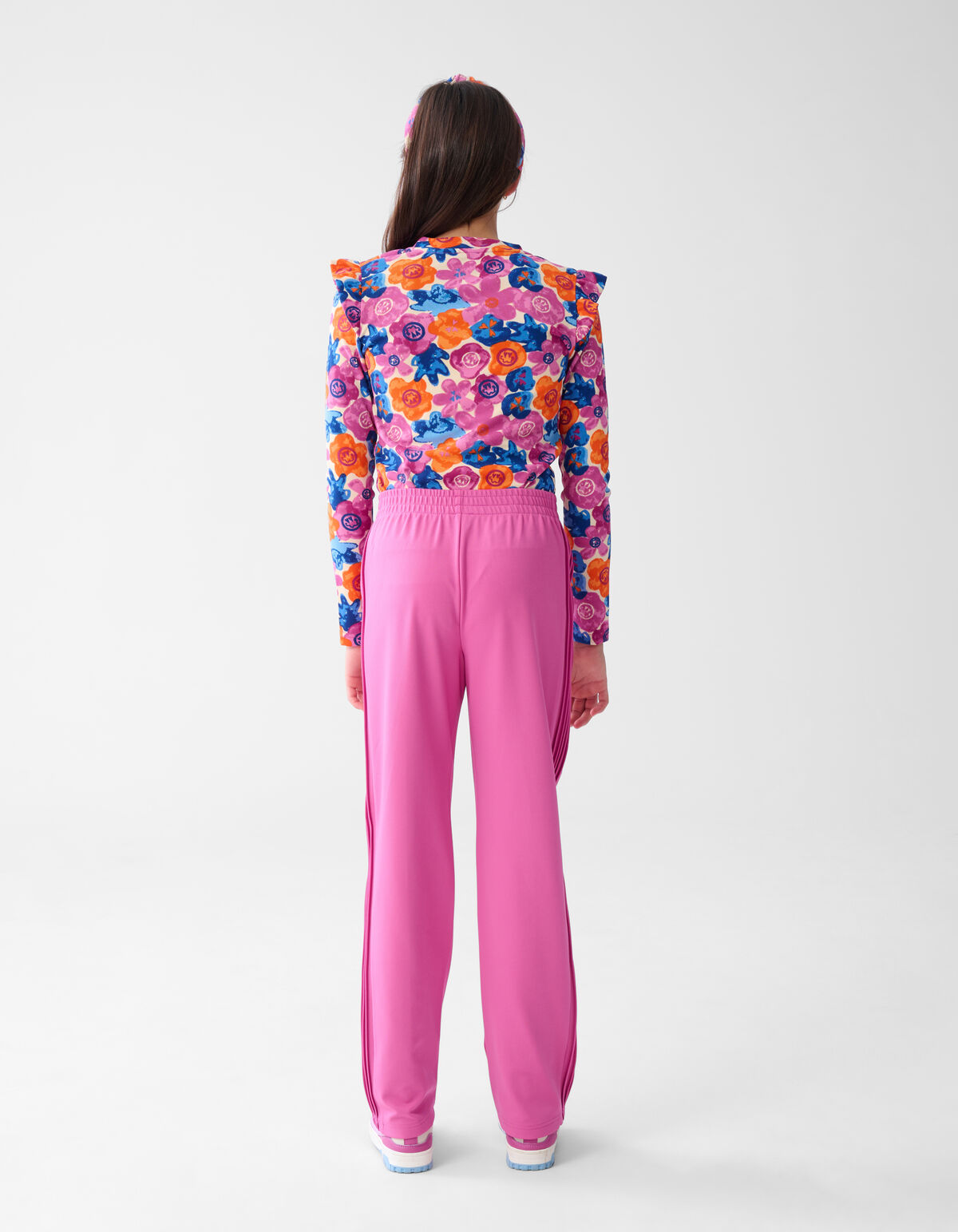 Printed Ruffle Top Roze SHOEBY GIRLS