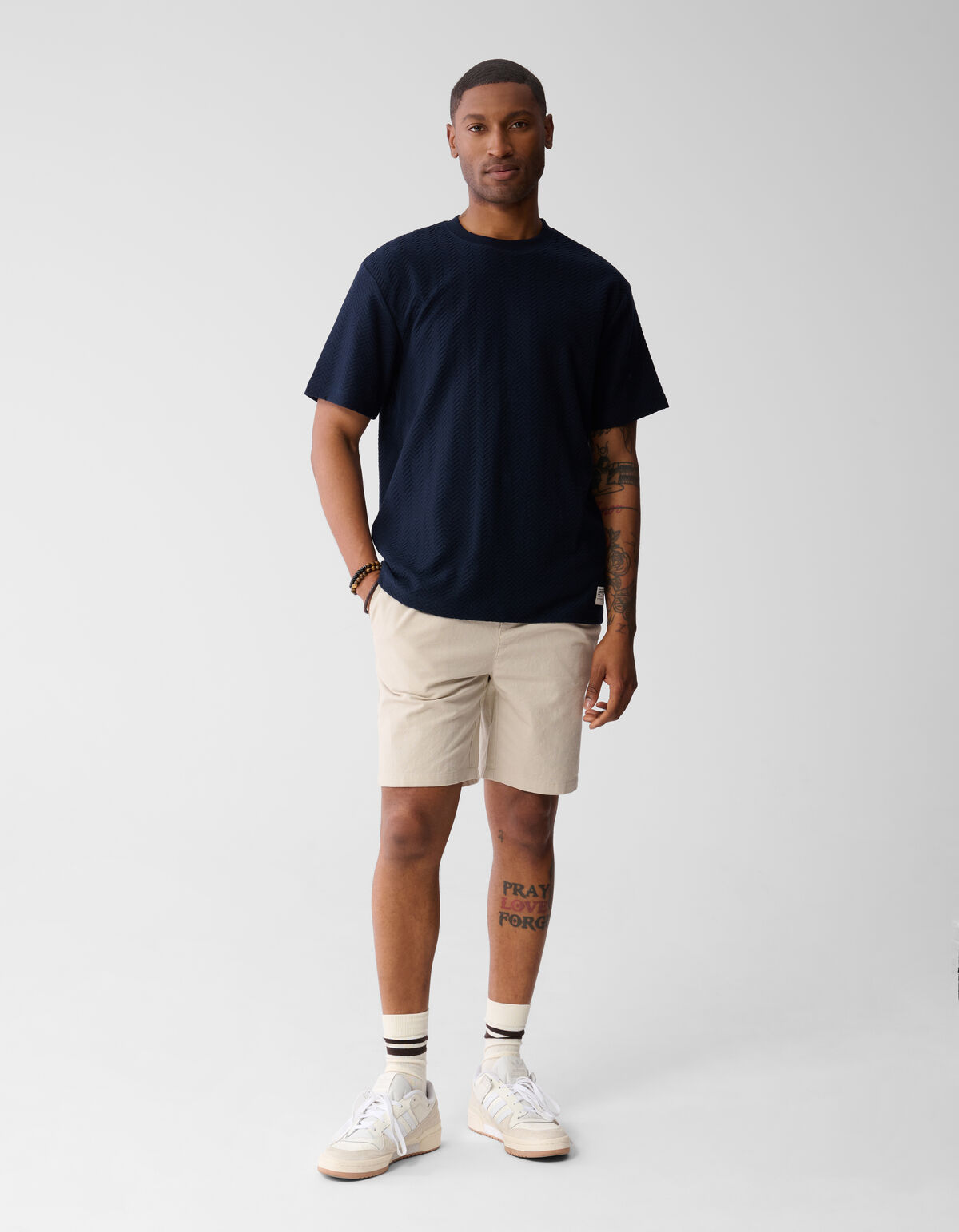 Jacquard T-shirt Donkerblauw SHOEBY MEN