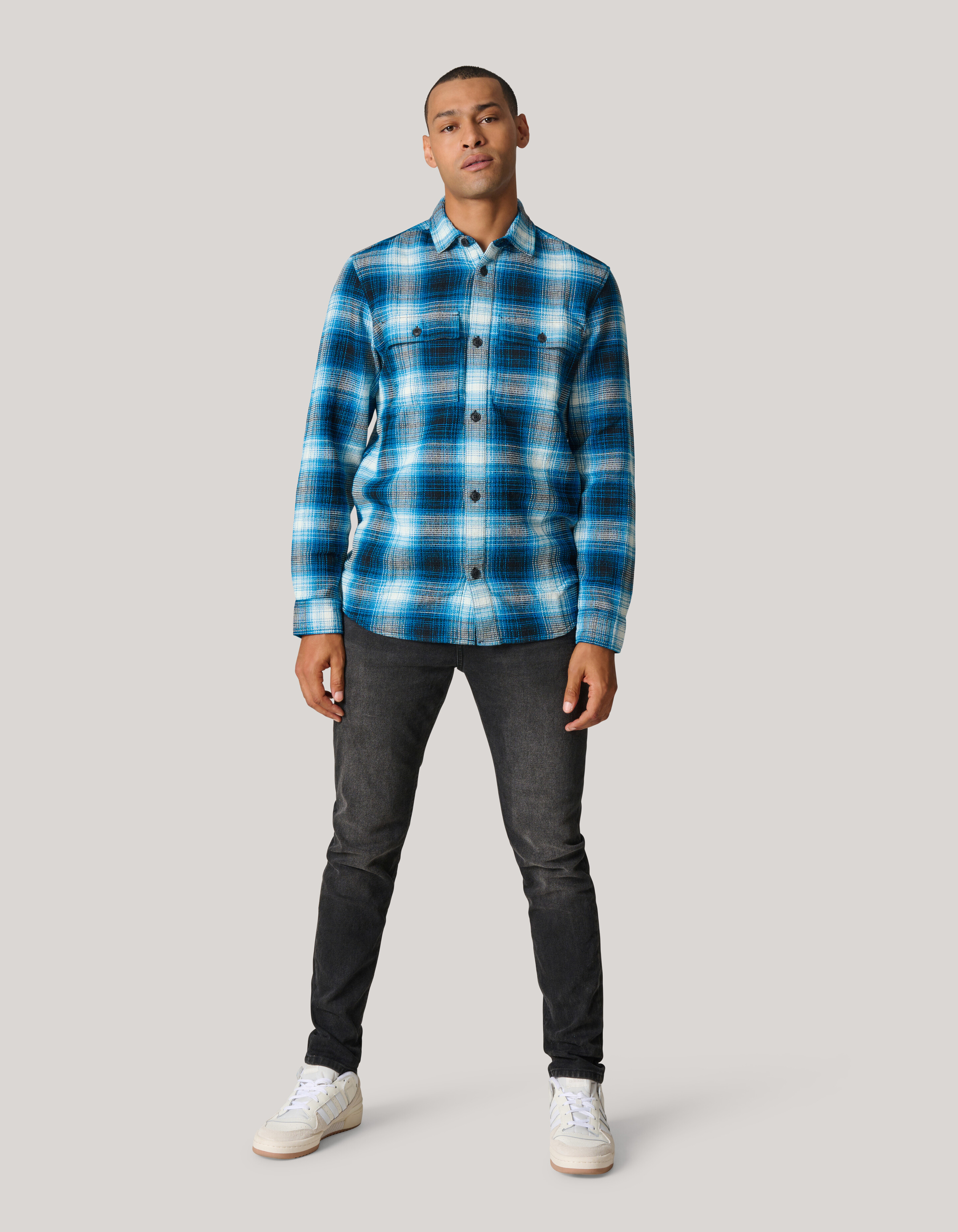 Ruiten Overhemd Donkerblauw SHOEBY MEN