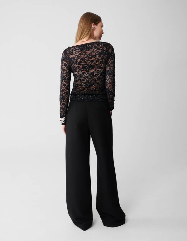 Strass Kanten Top Zwart SHOEBY WOMEN