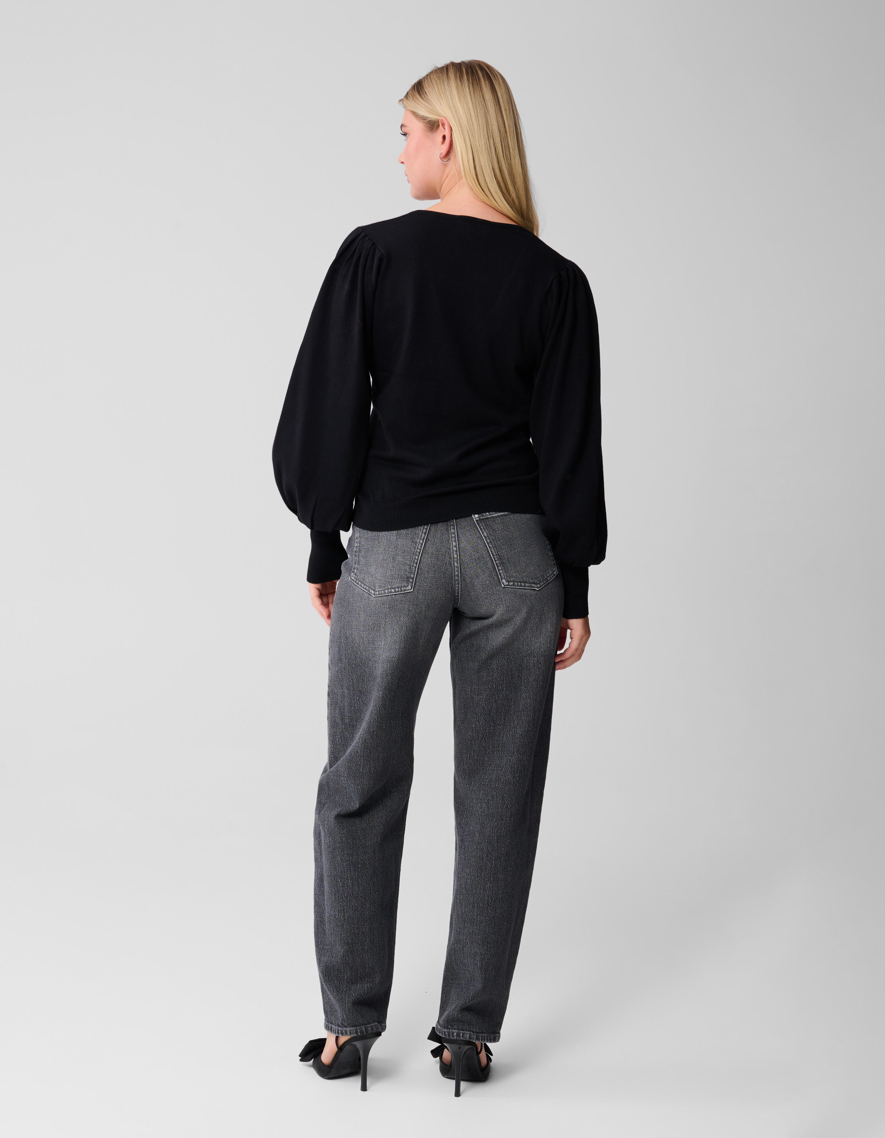 Gebreide V-hals Trui Zwart SHOEBY WOMEN
