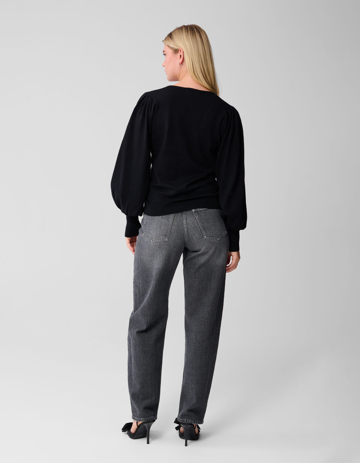Gebreide V-hals Trui Zwart SHOEBY WOMEN