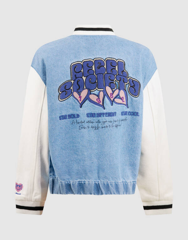 Varsity Denim Bomber Jack Blauw SHOEBY GIRLS