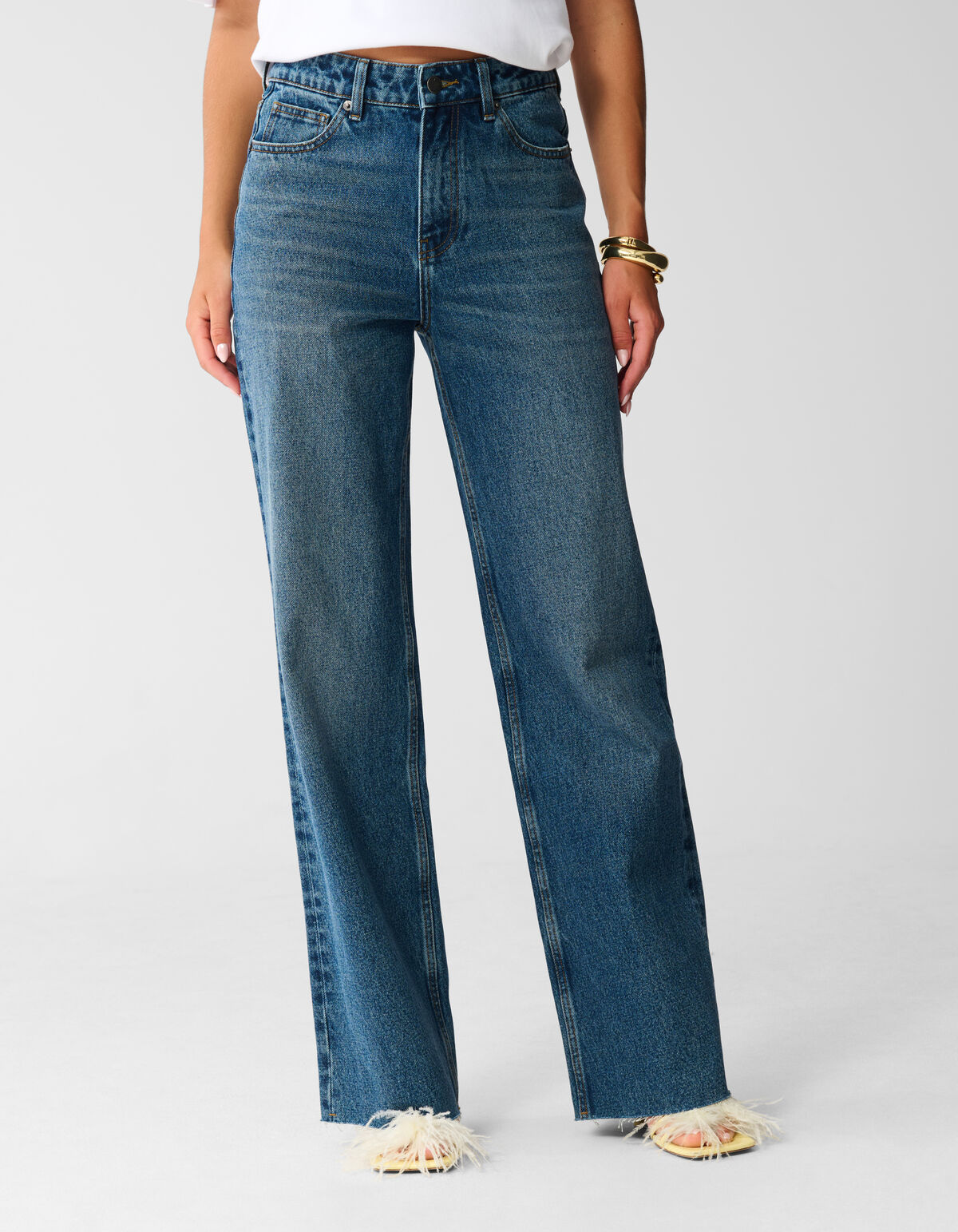 Wide Leg Fit Jeans Donkerblauw SHOEBY WOMEN