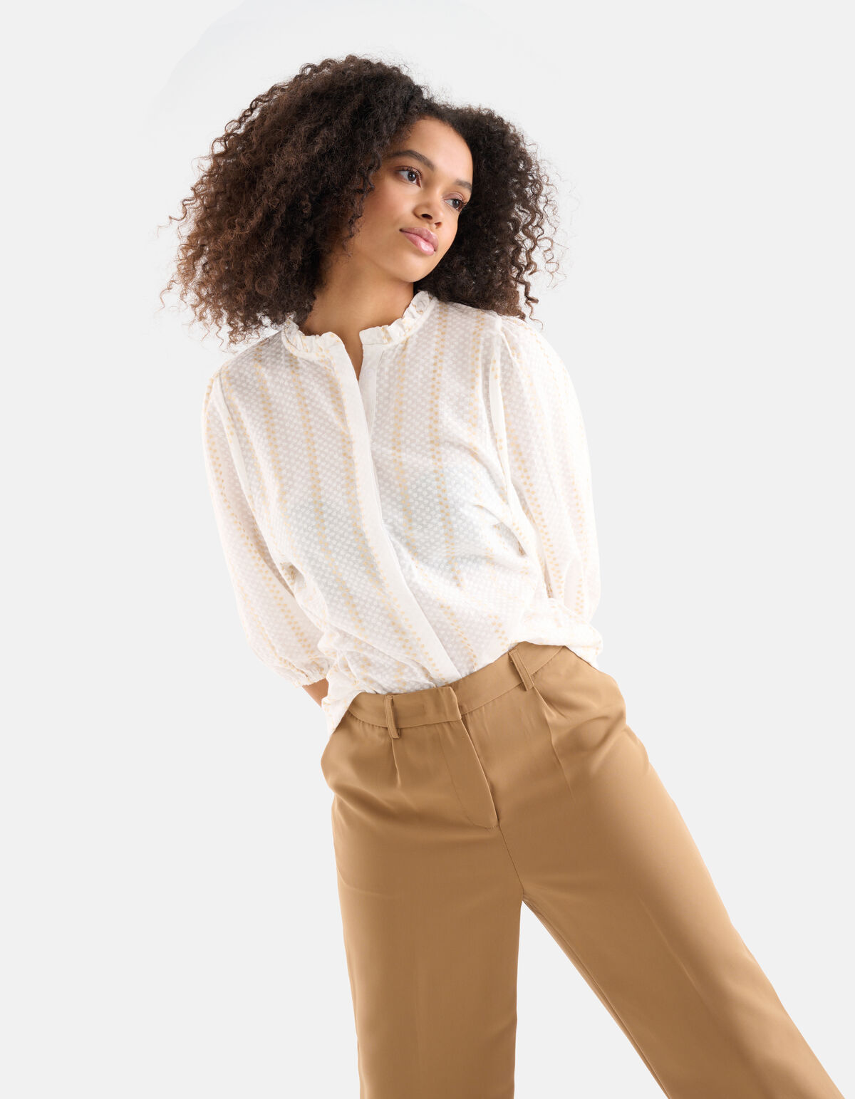 Lurex Detail Blouse Gebroken Wit SHOEBY WOMEN