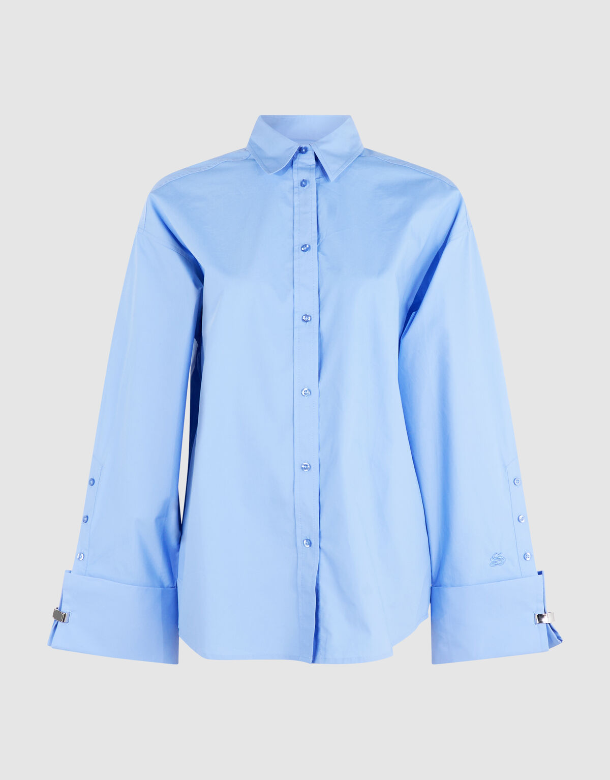 Oversized Ring Cuff Blouse Lichtblauw SHOEBY WOMEN