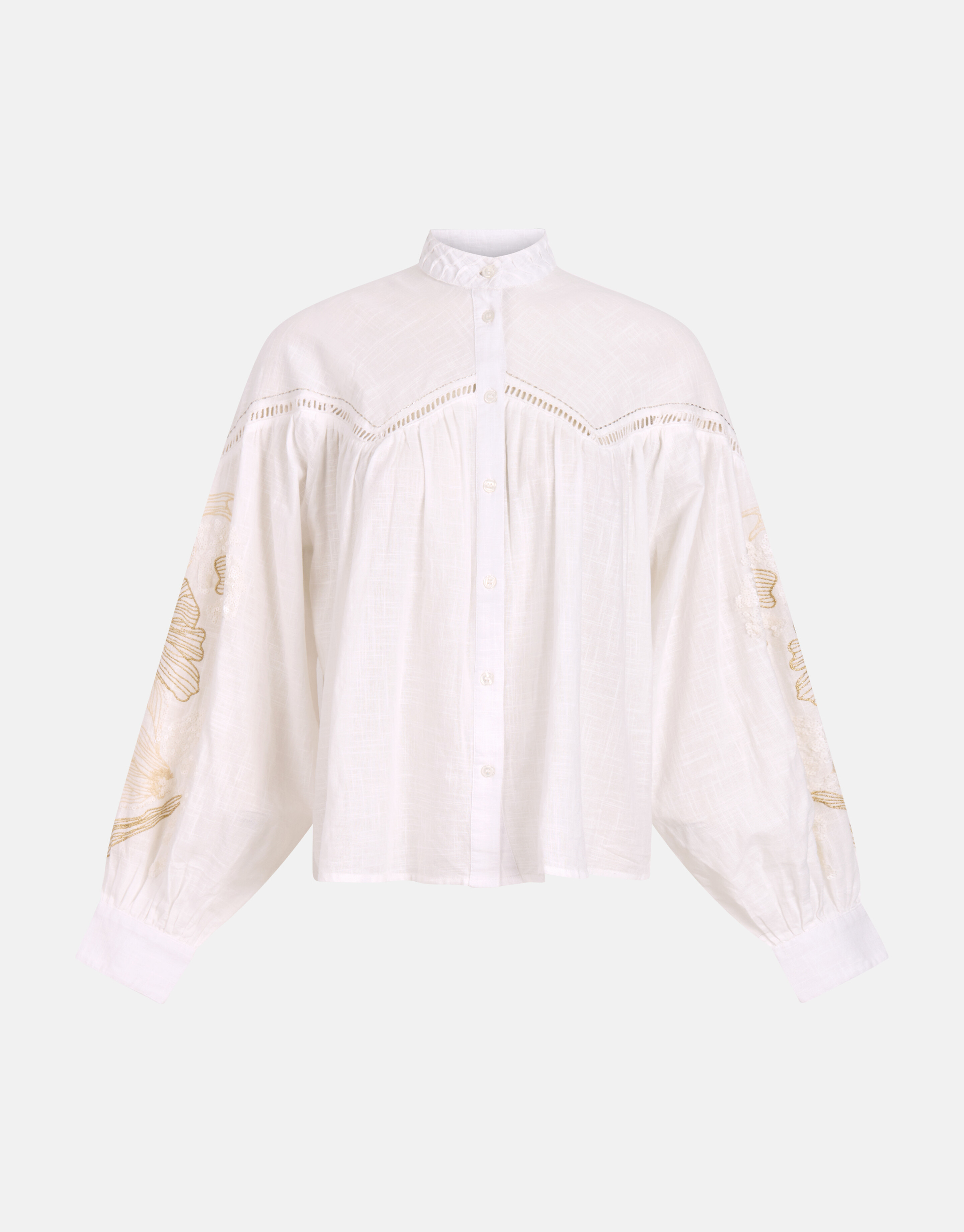 Embroidery Pailletten Blouse Gebroken Wit SHOEBY WOMEN