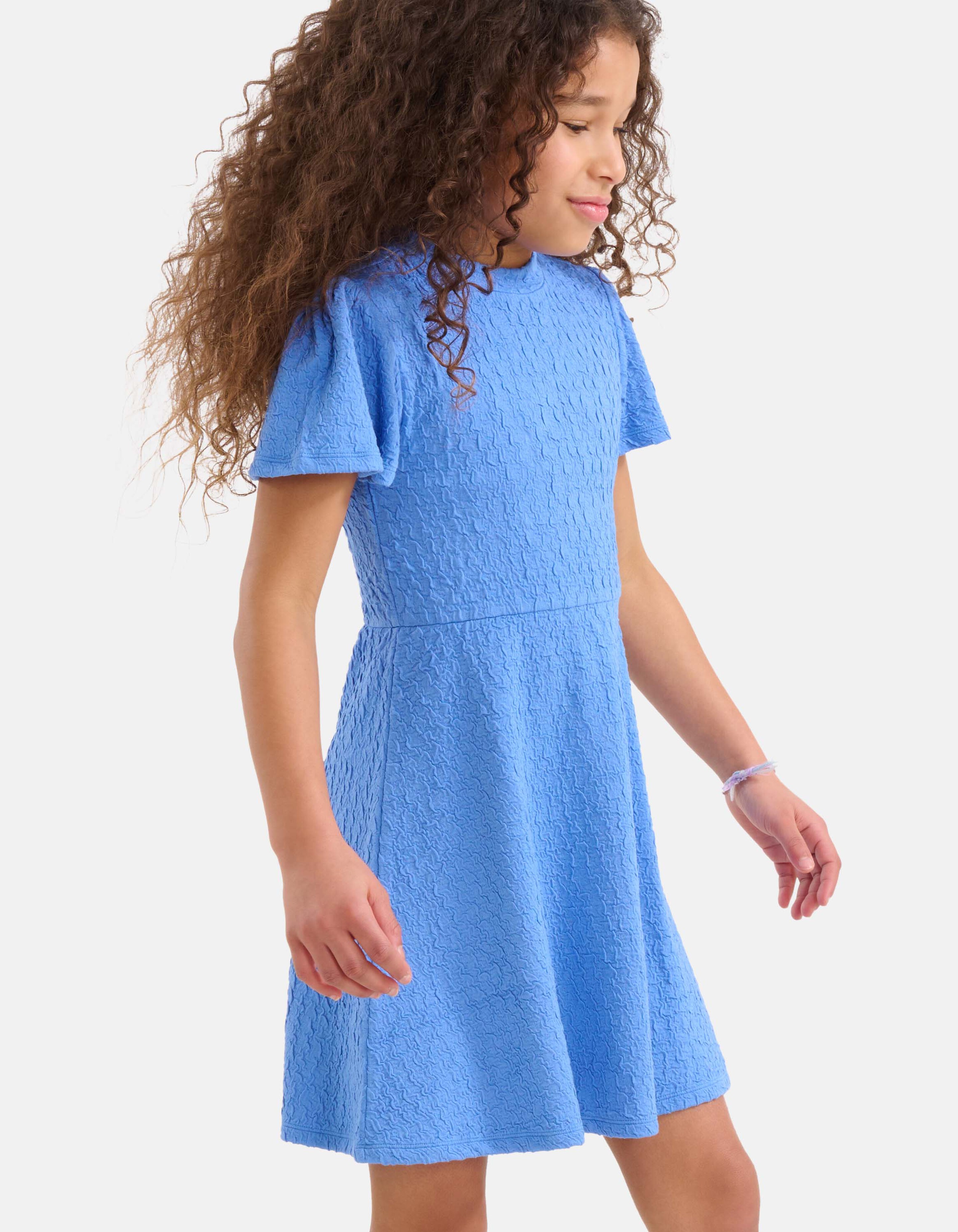 Structuur Skater Jurk Blauw SHOEBY GIRLS