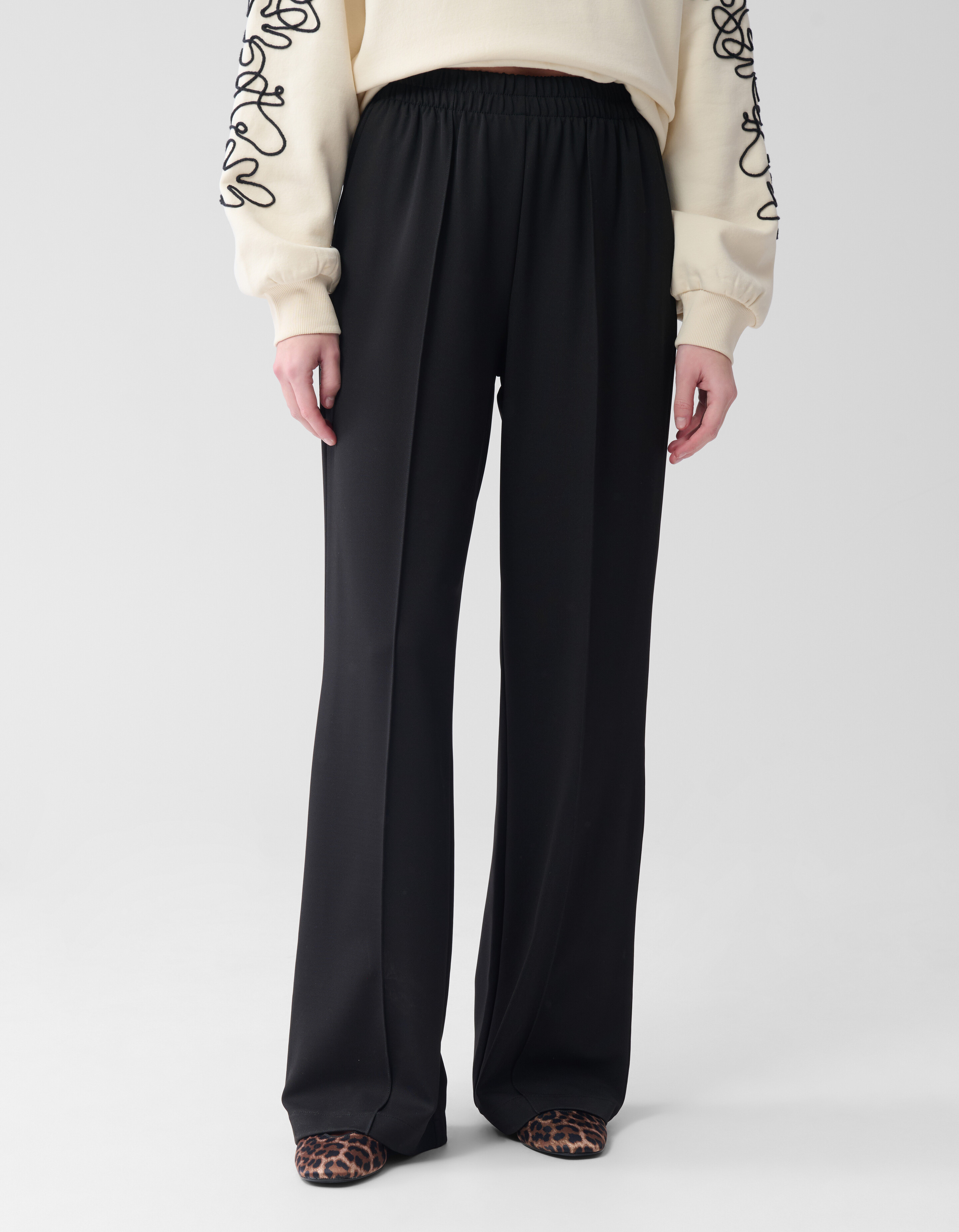Basis Wide Leg Broek Zwart SHOEBY WOMEN
