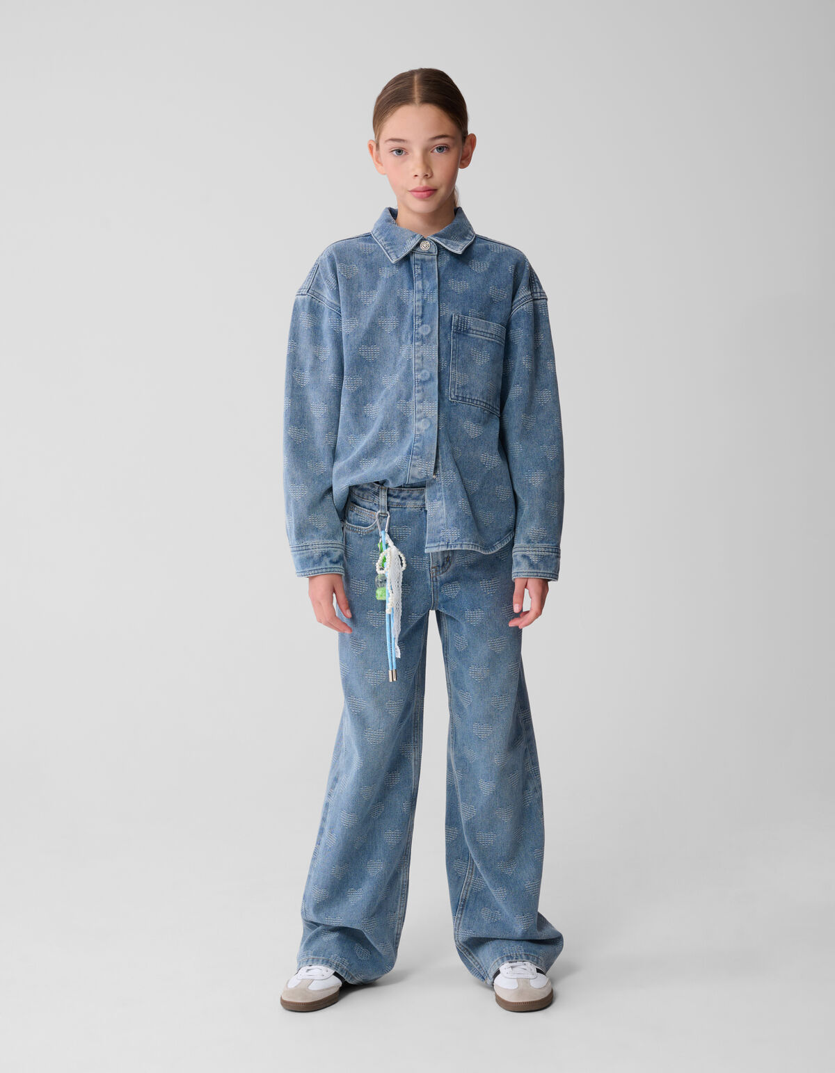 Heart Wide Leg Jeans Blauw SHOEBY GIRLS