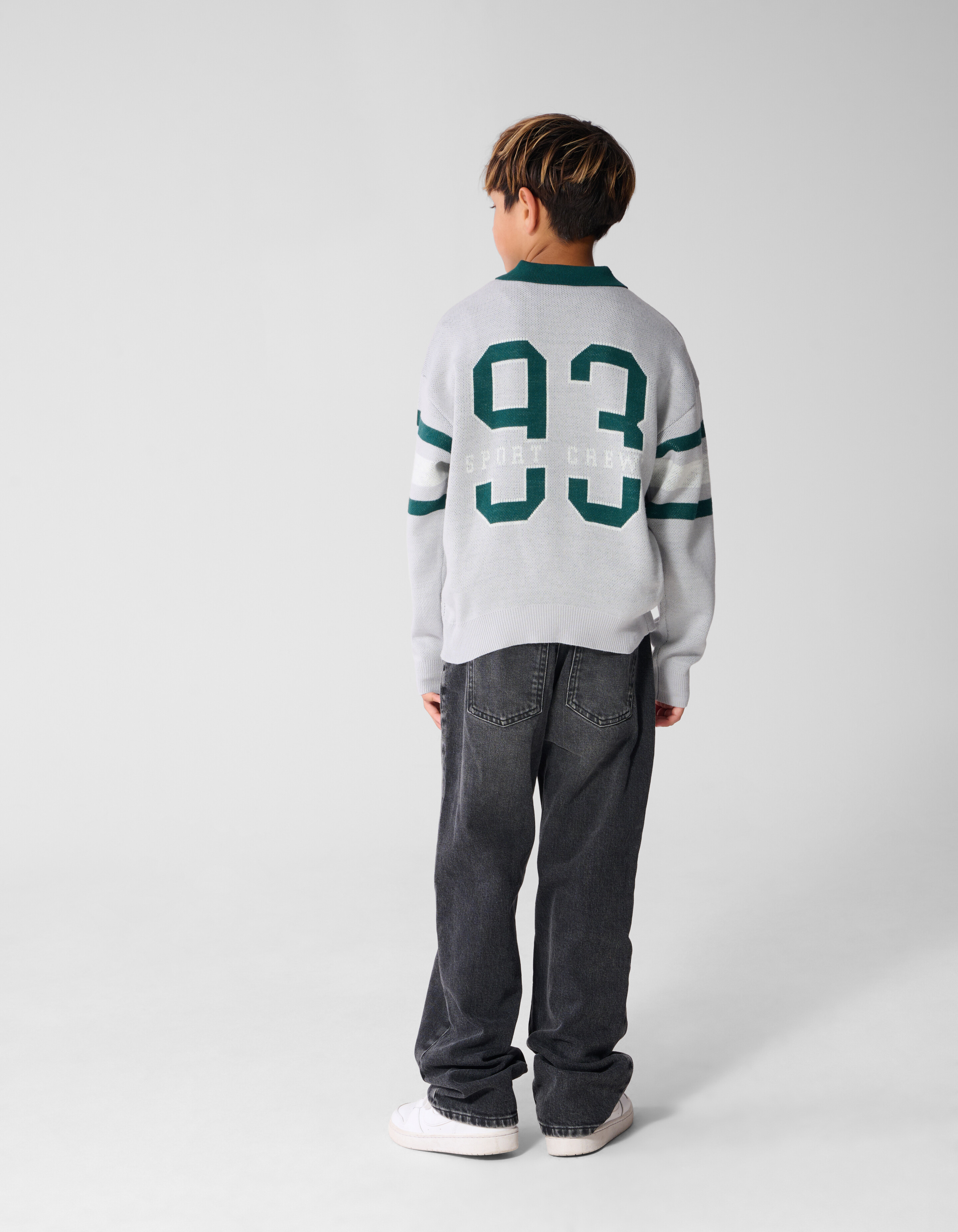 Gestreepte Polo Lichtgrijs SHOEBY BOYS