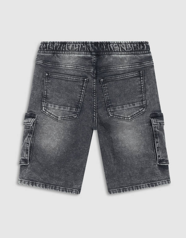Denim Cargo Short Donkergrijs SHOEBY BOYS