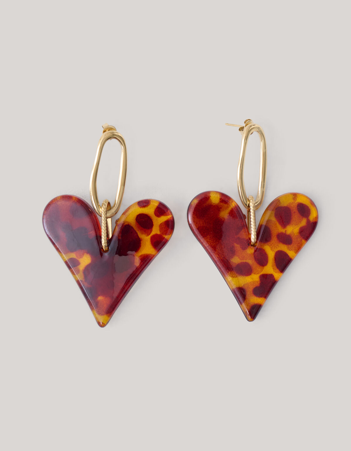 Leopard Heart Oorbellen Goud SHOEBY ACCESSOIRES