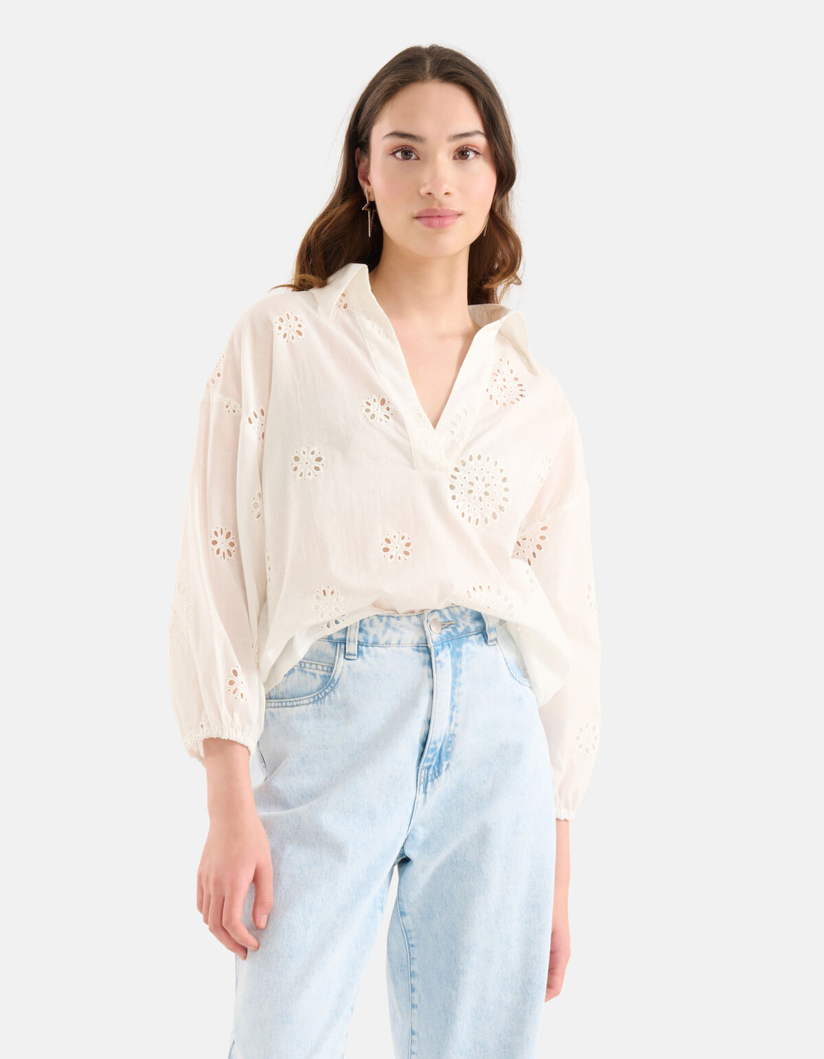Broderie Blouse Wit SHOEBY WOMEN