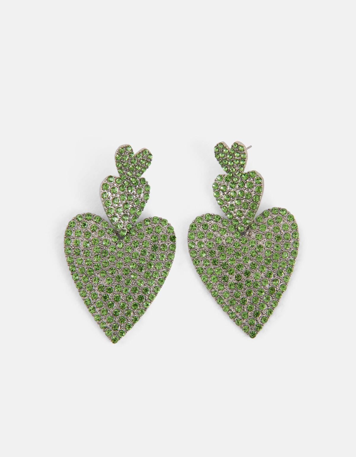 Heart Oorbellen Groen By Monica SHOEBY ACCESSOIRES