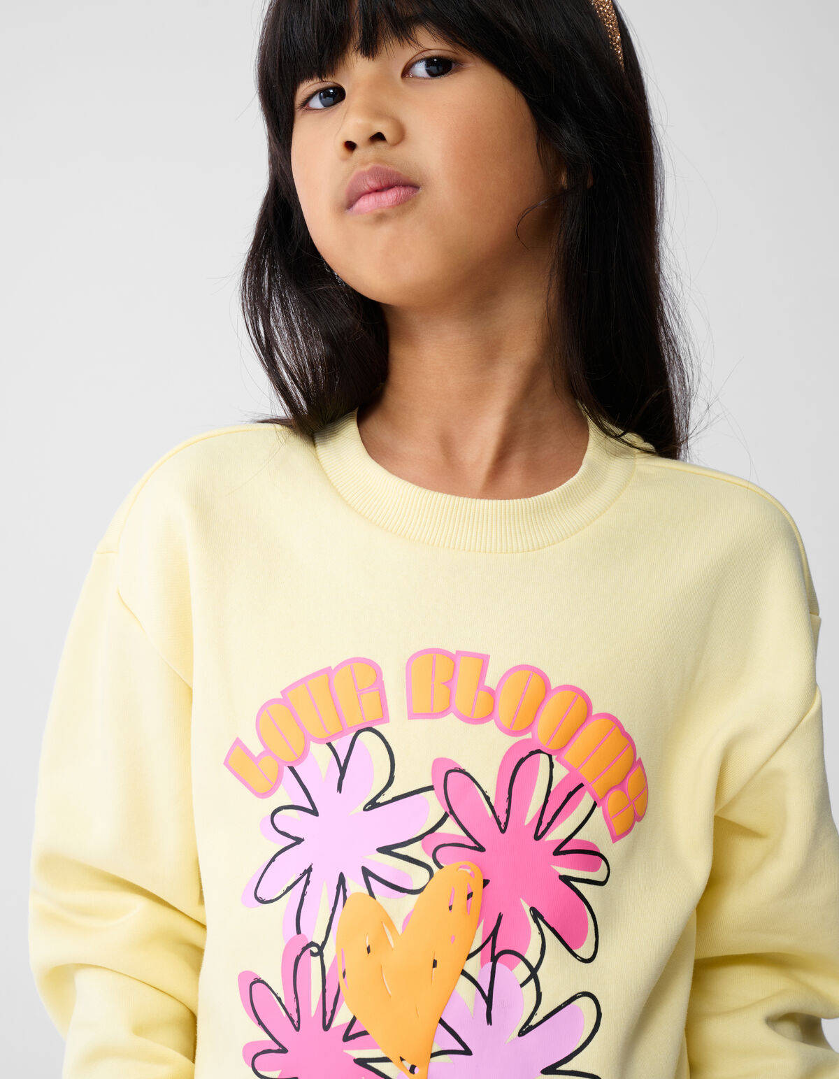 Bloem Artwork Sweater Lichtgeel SHOEBY GIRLS