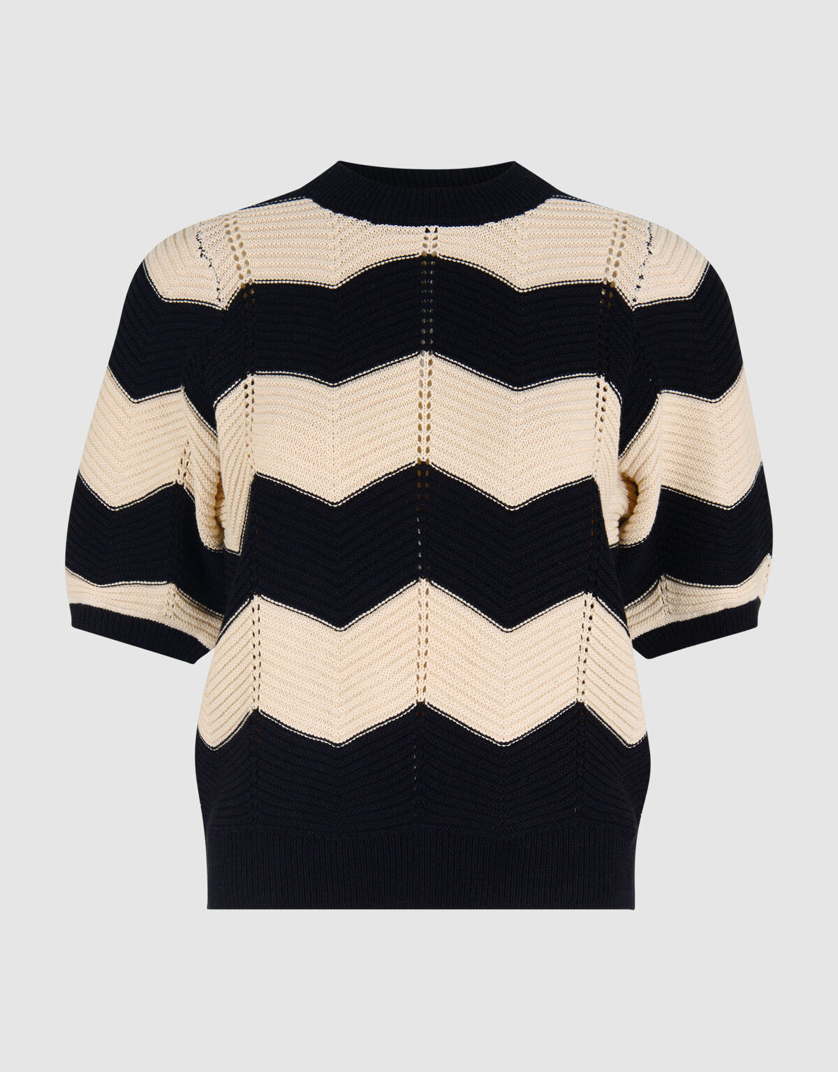 Crochet Top Zwart/Gebroken Wit SHOEBY WOMEN