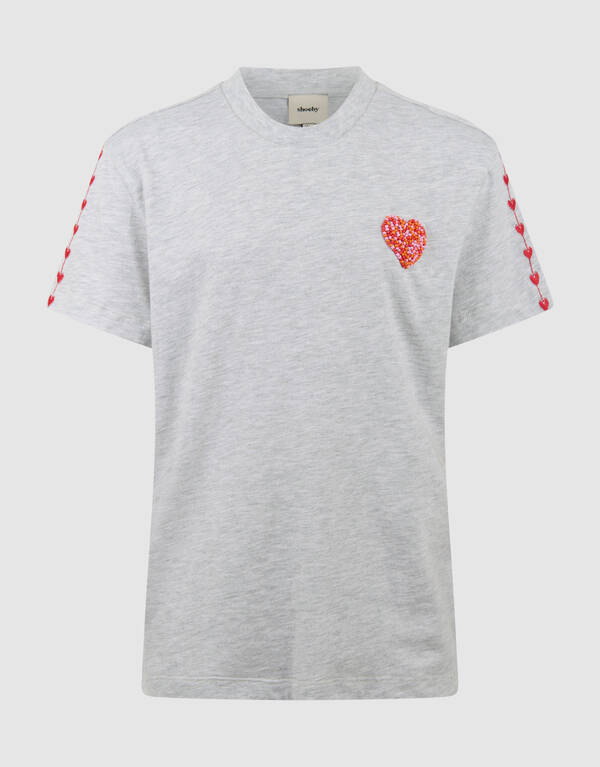Heart Artwork T-shirt Lichtgrijs SHOEBY GIRLS