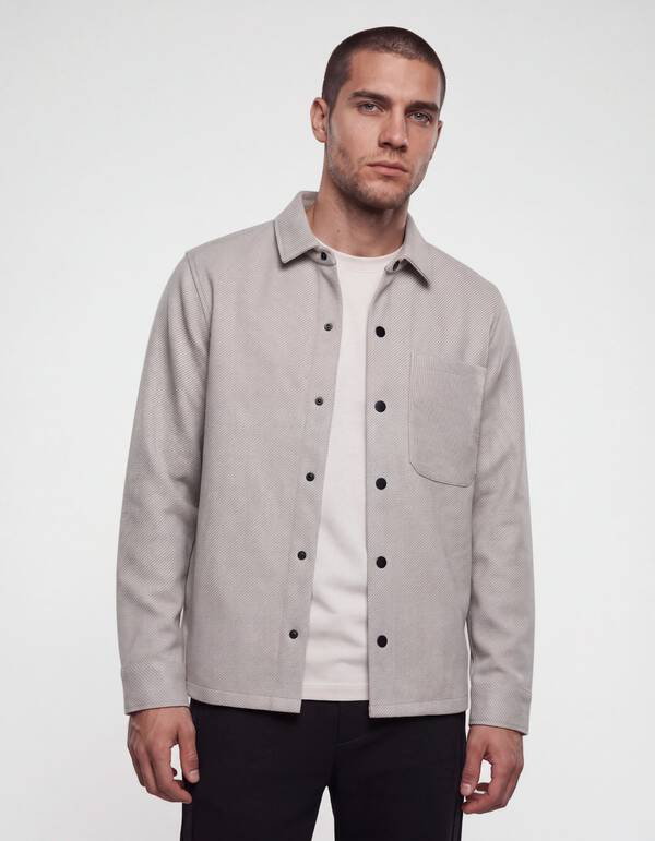 Soft Keper Overshirt Lichtgrijs SHOEBY MEN