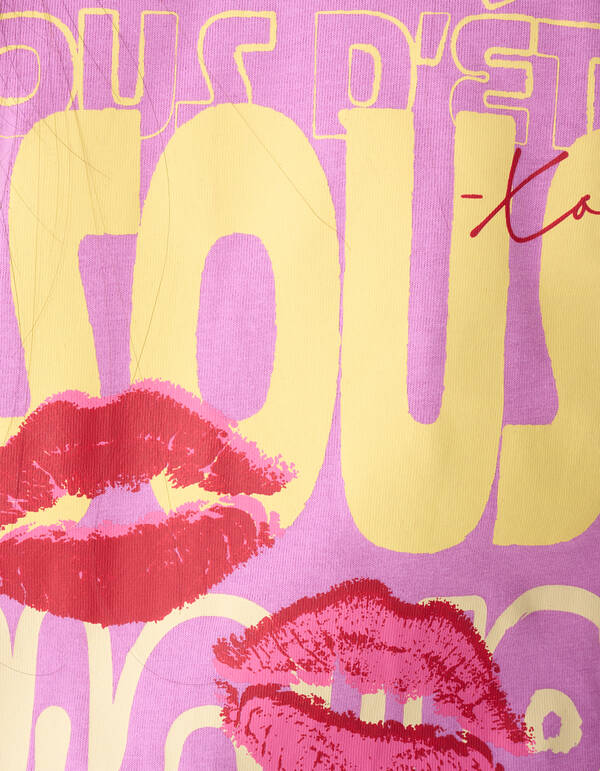Bisous Amour Artwork T-shirt Paars SHOEBY GIRLS