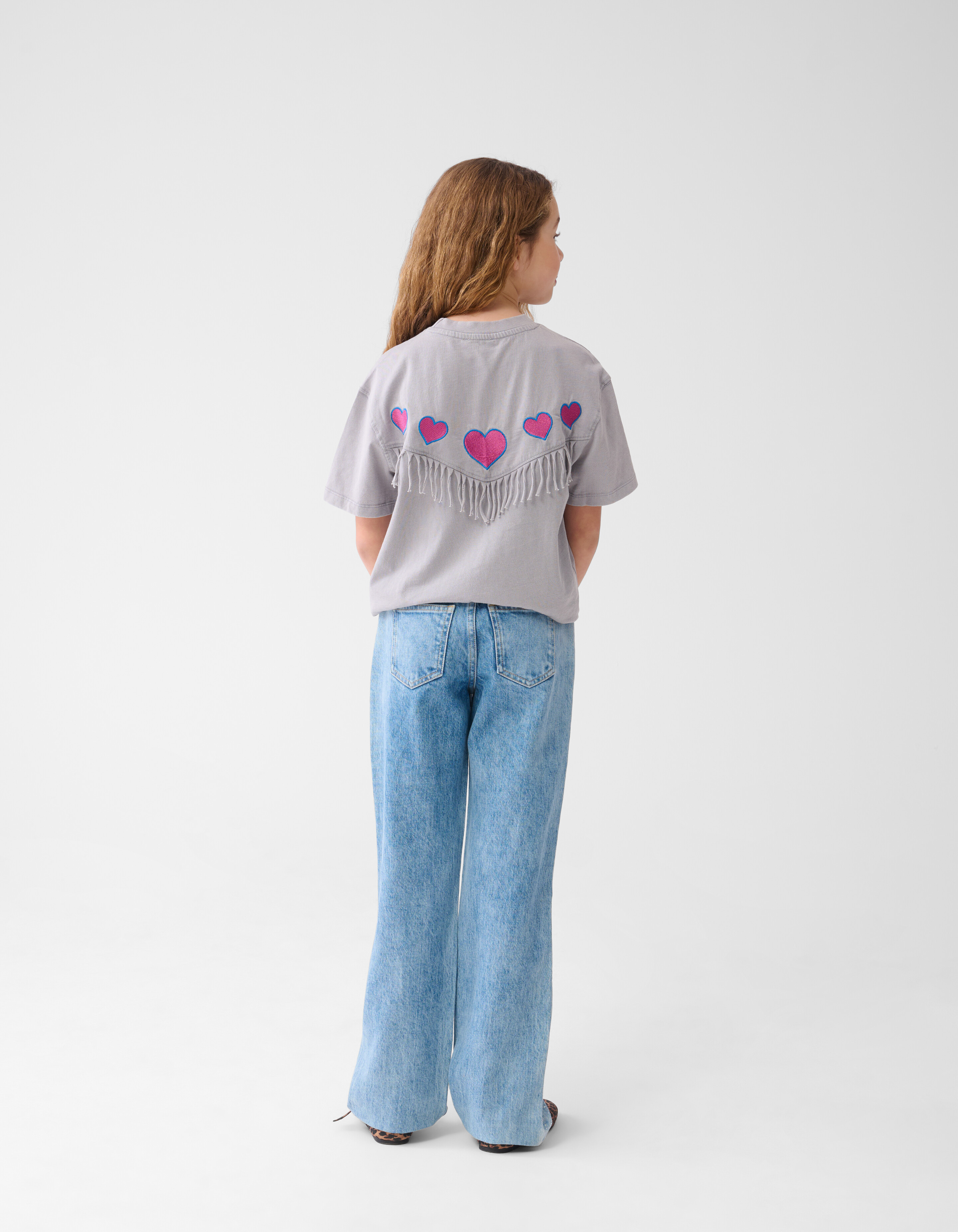 Heart T-shirt Lichtgrijs SHOEBY GIRLS