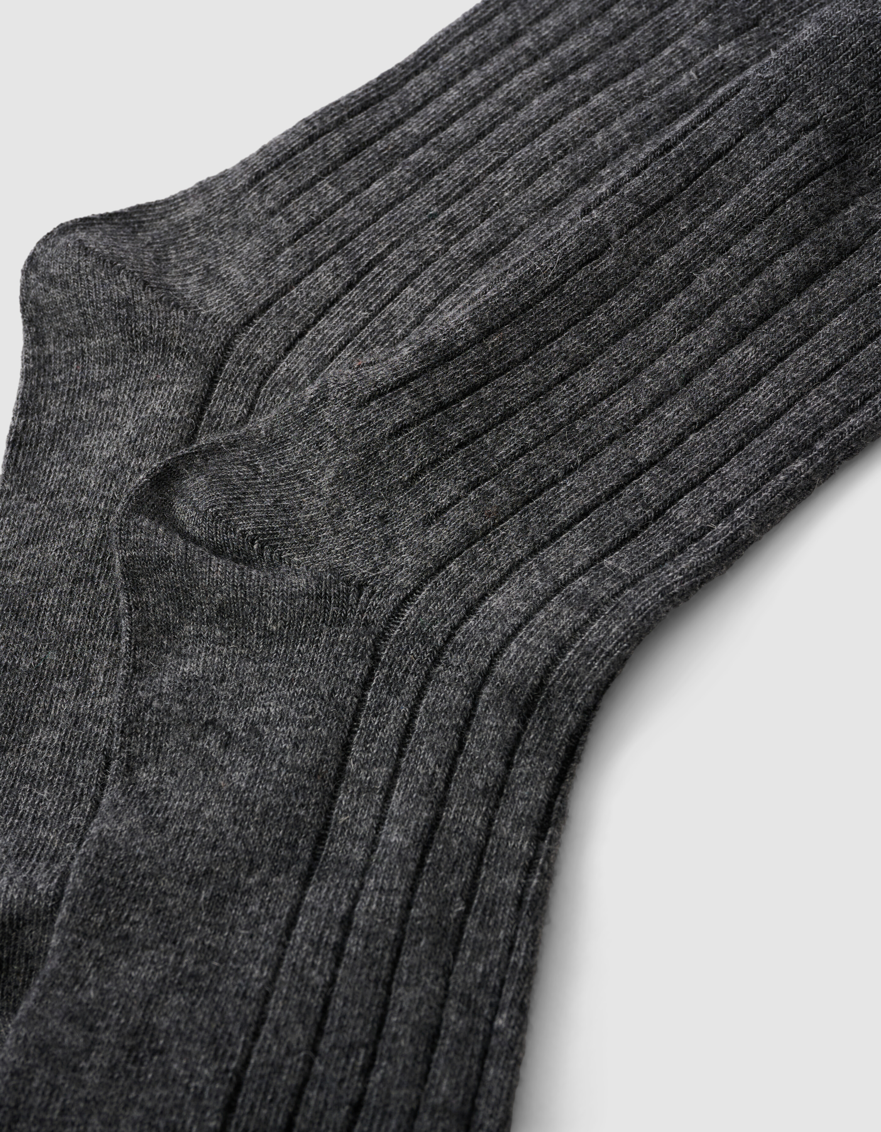 Ribbed Sok Donkergrijs SHOEBY ACCESSOIRES